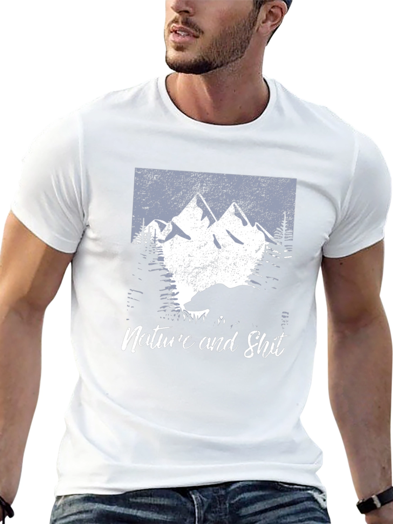 Nature and Shit Bear Mountain Black T-Shirt