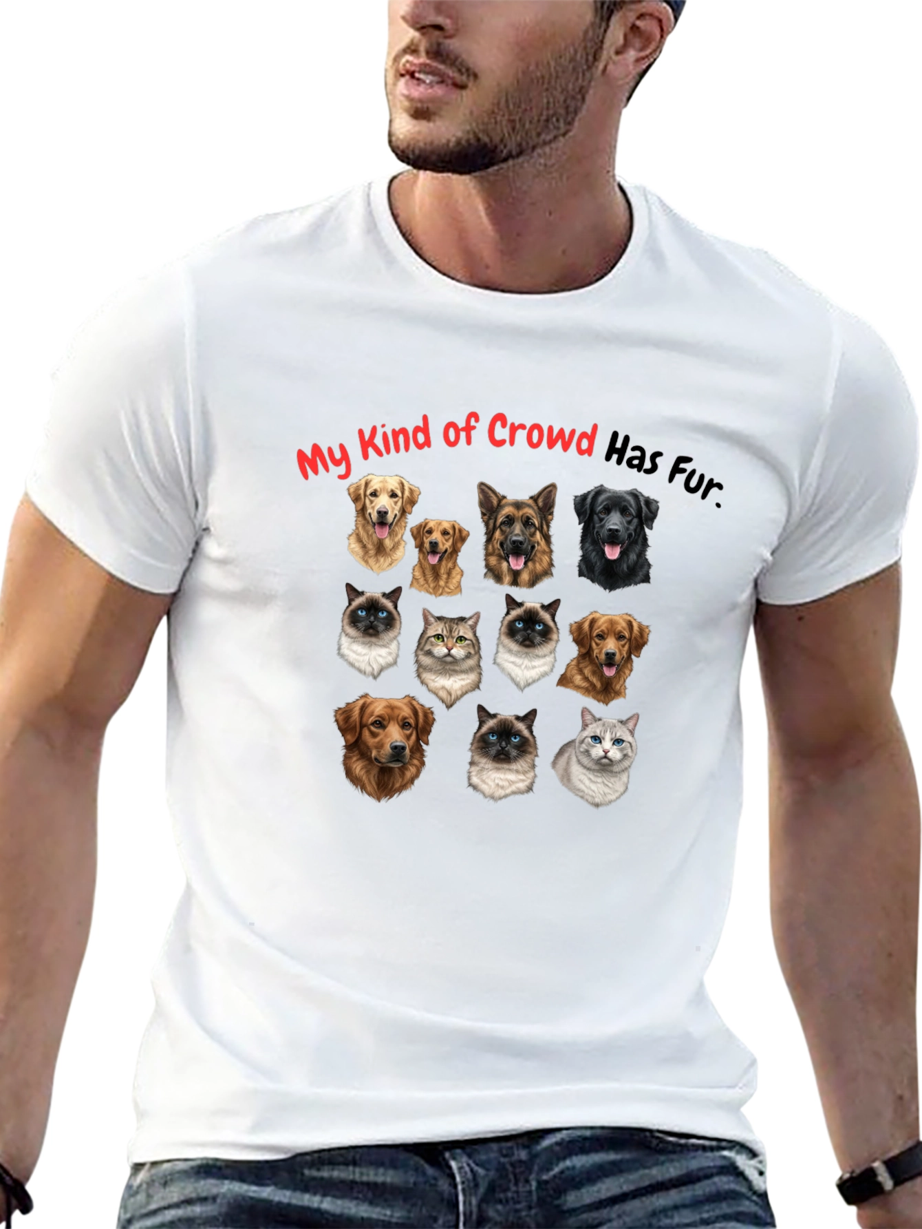 Funny My Kind of Crowd Pet Graphic T-Shirt