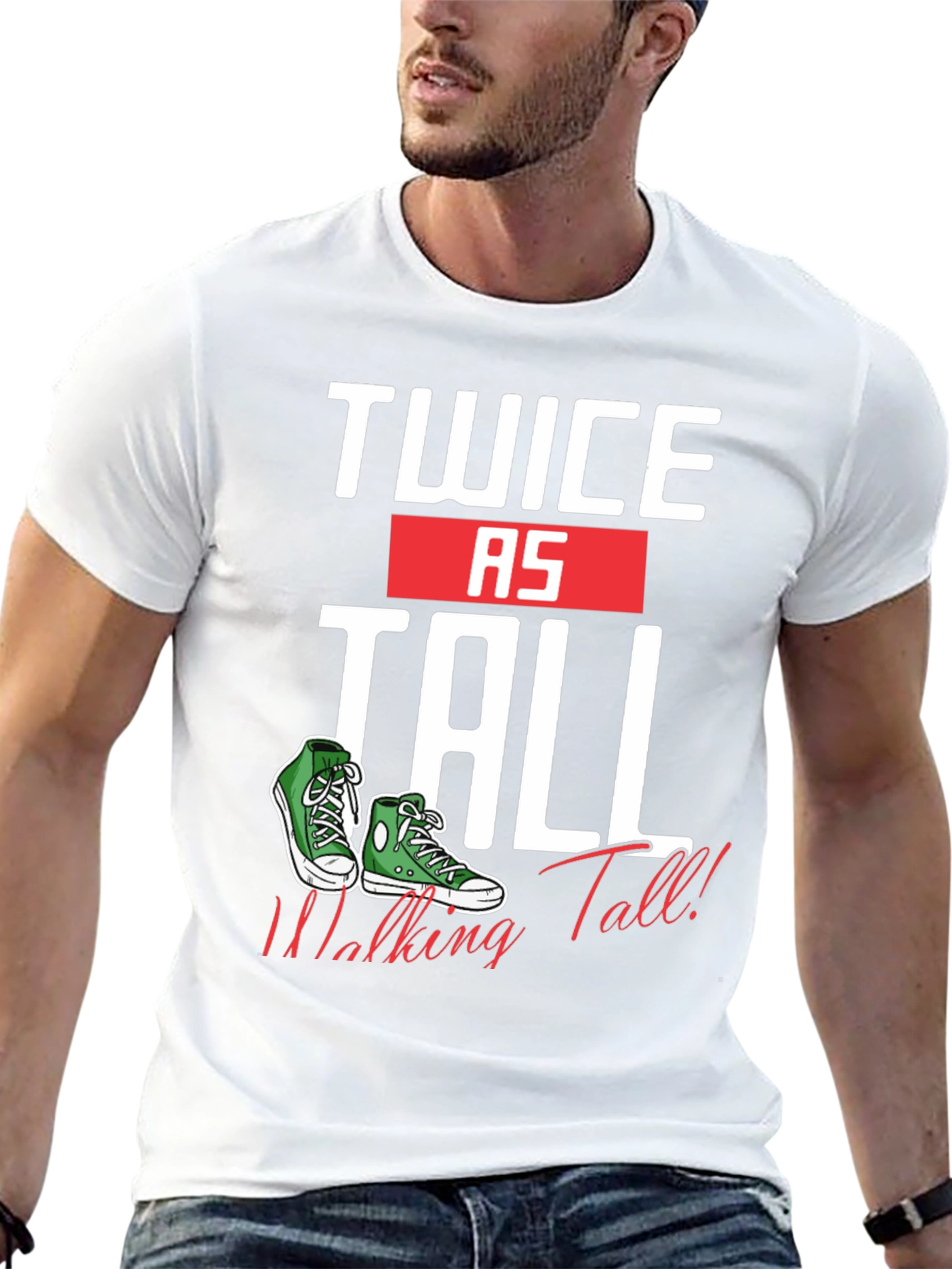 Twice as Tall T-Shirt - Walking Tall Sneaker Tee