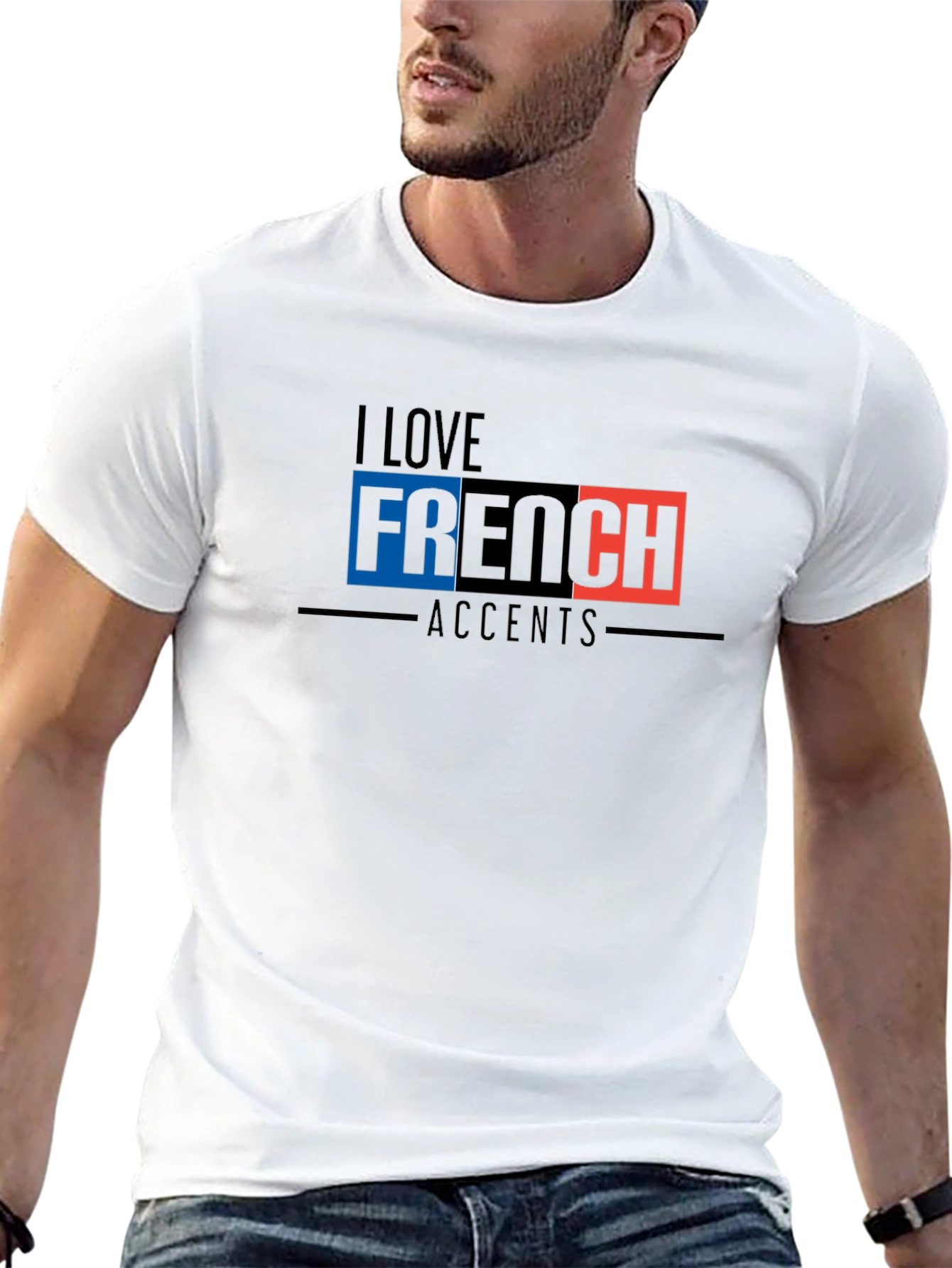 I Love French Accents Black Graphic Tee