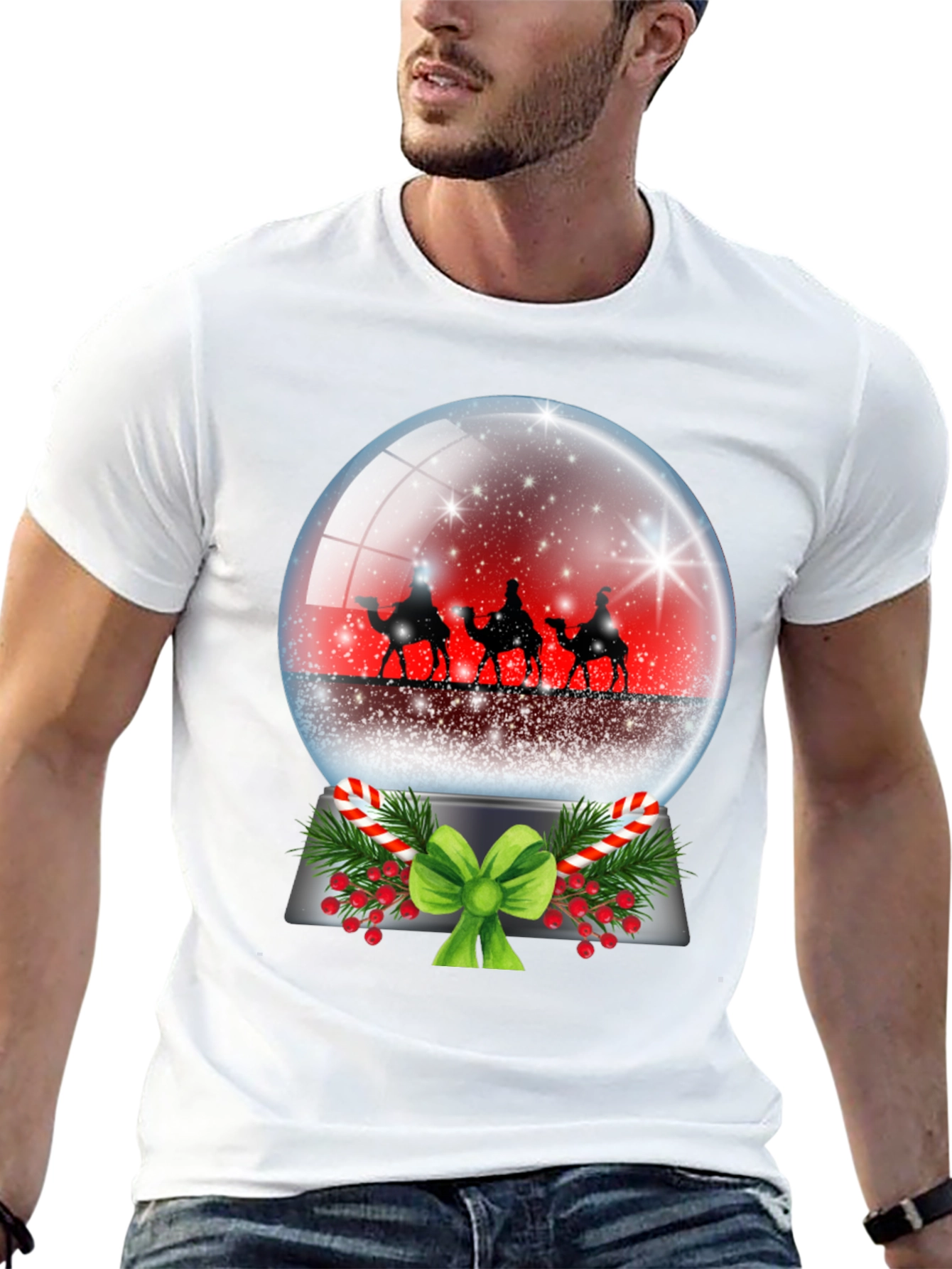 Festive Holiday Snow Globe Graphic Tee