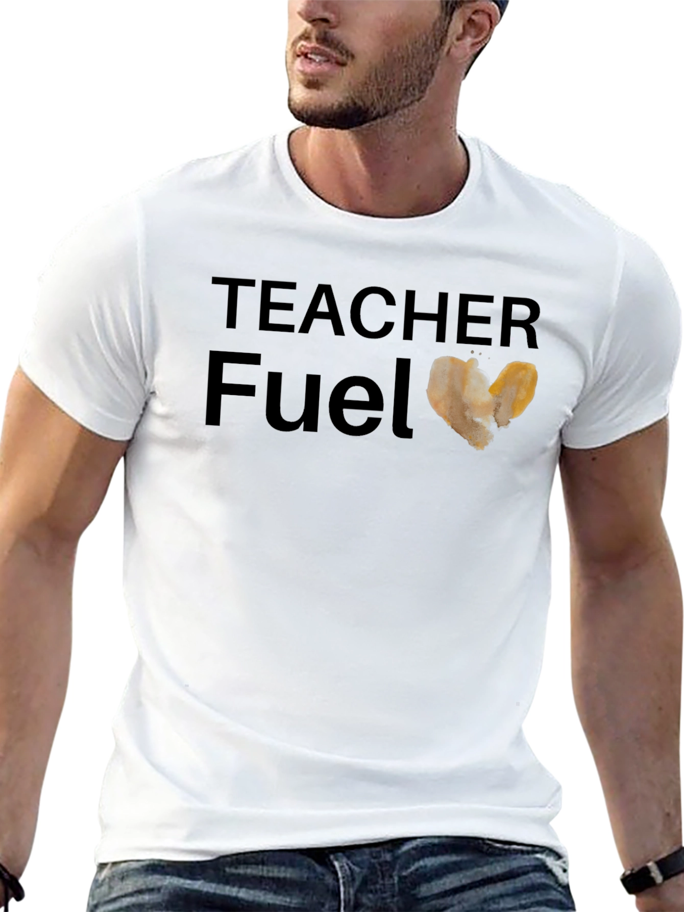 Teacher Fuel T-Shirt - Coffee Heart Design