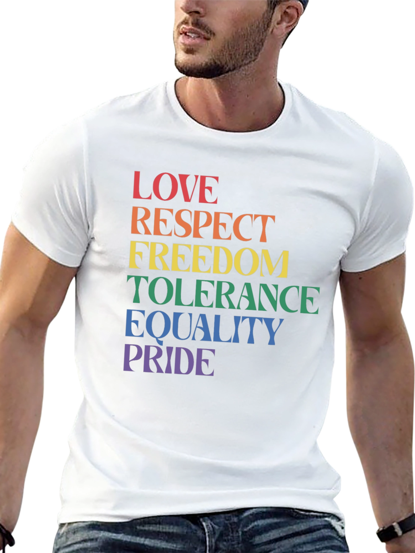 Pride LGBTQ+ Love Respect Equality Black T-Shirt