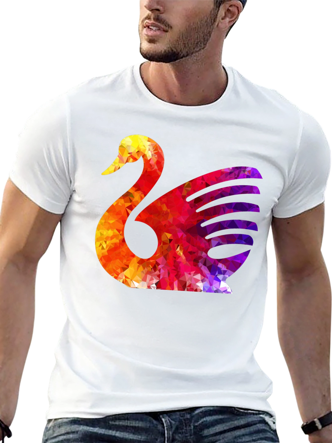 Abstract Swan Graphic T-Shirt