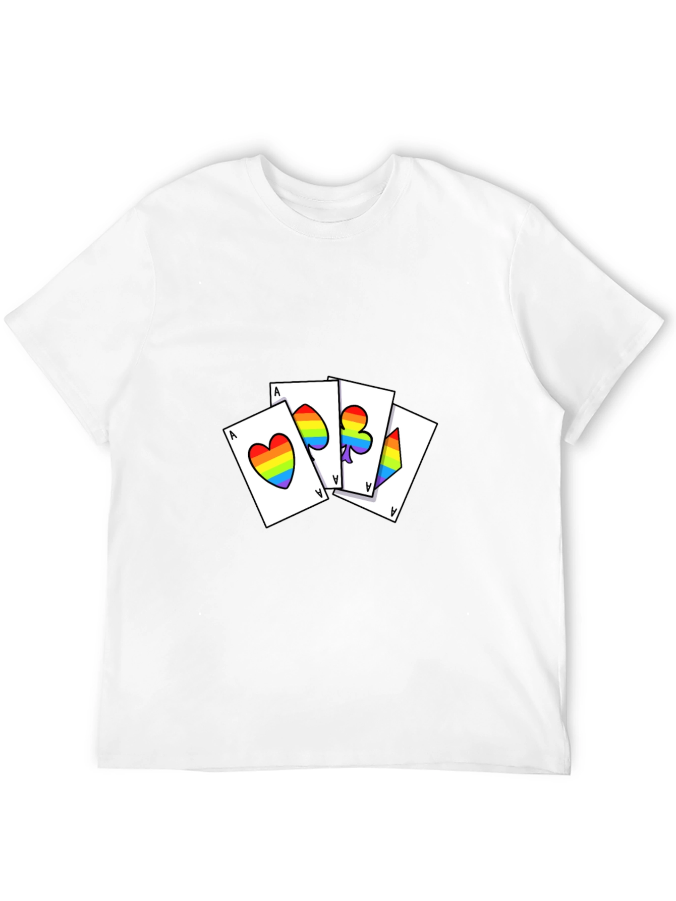 Rainbow Pride Aces Graphic Tee - Black