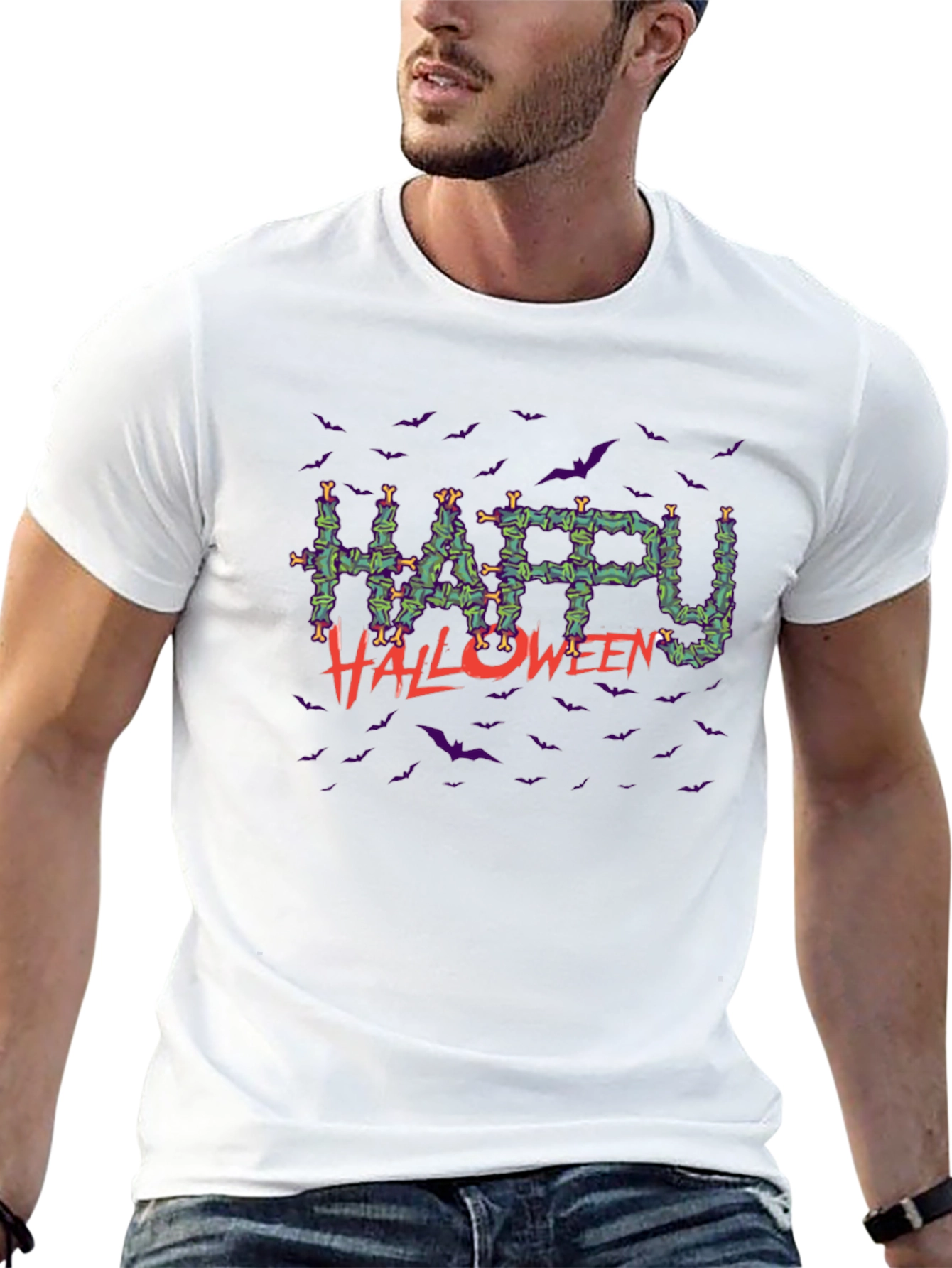 Happy Halloween Bats Graphic Tee
