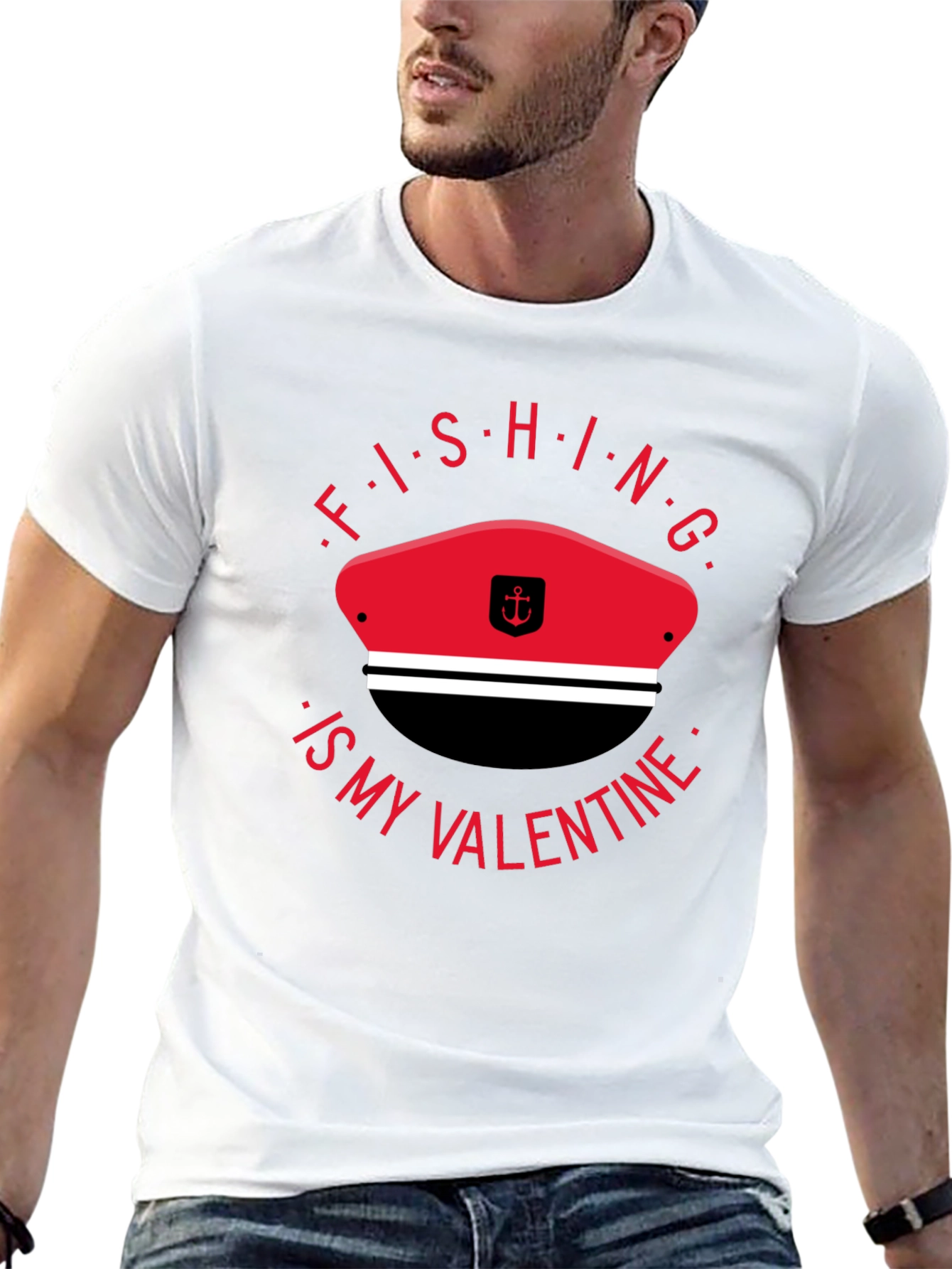 Fishing is My Valentine T-Shirt - Black