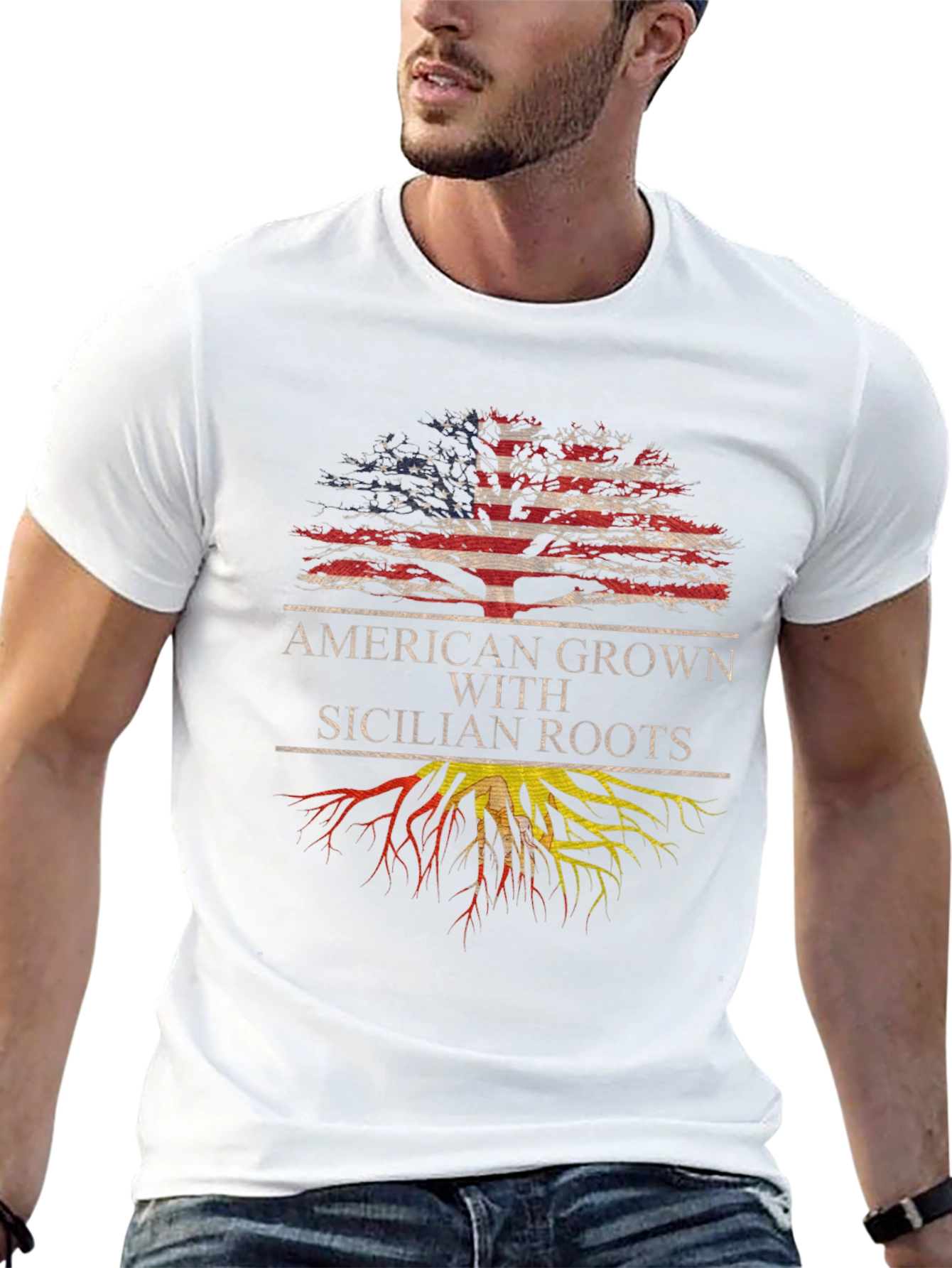 American Grown Sicilian Roots T-Shirt