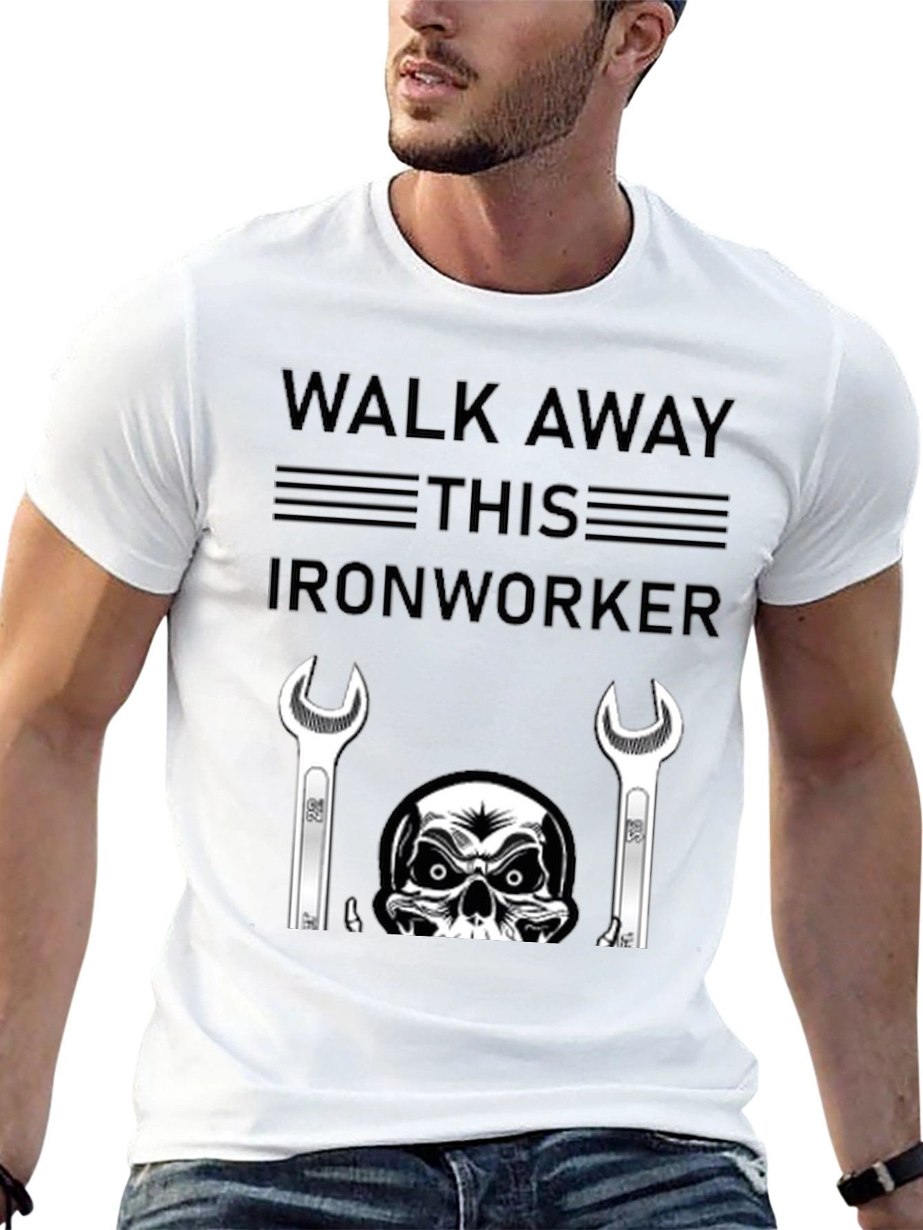 Walk Away Ironworker T-Shirt - Skull & Wrenches