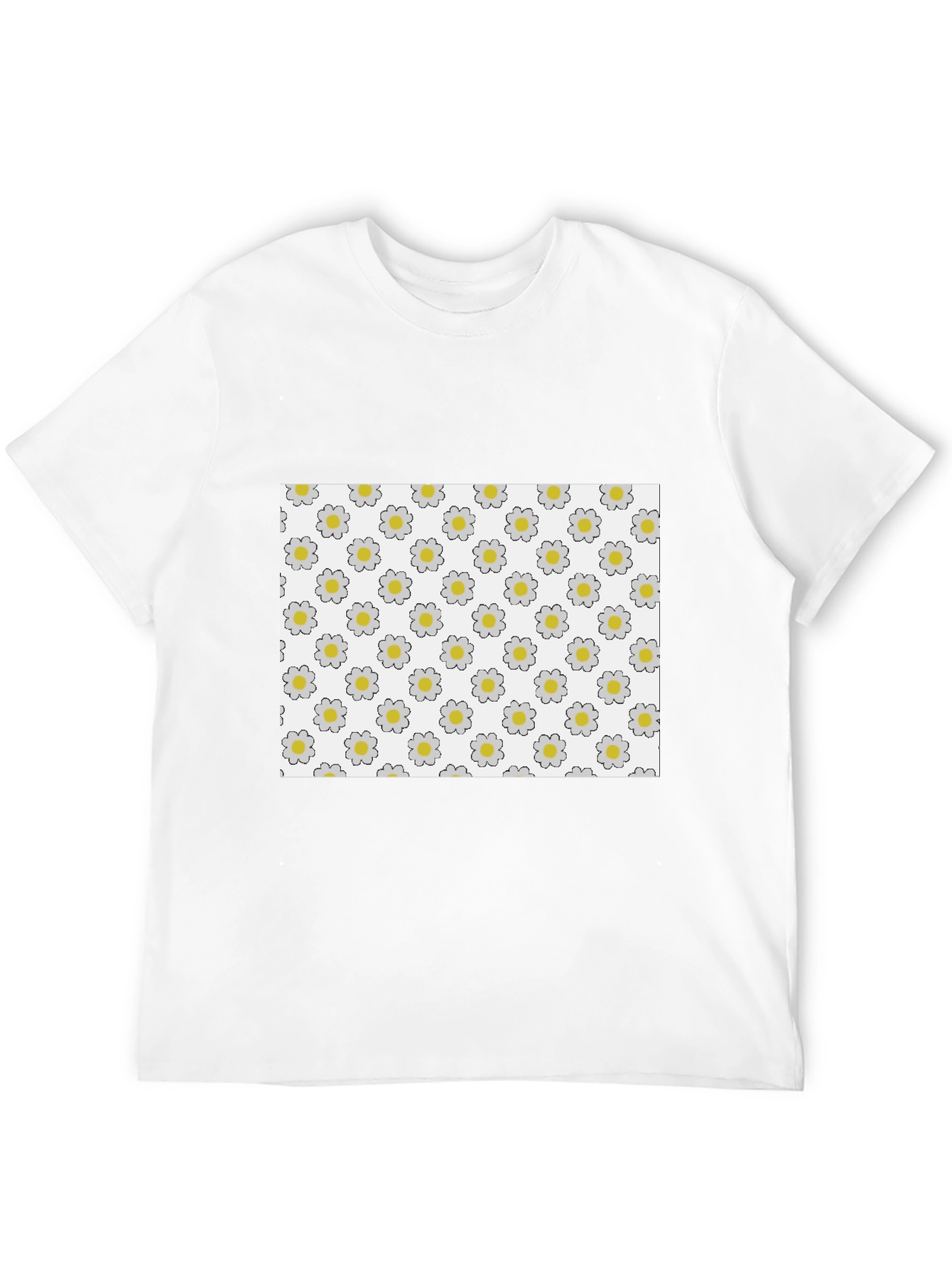 Daisy Pattern T-Shirt - Unique Floral Design