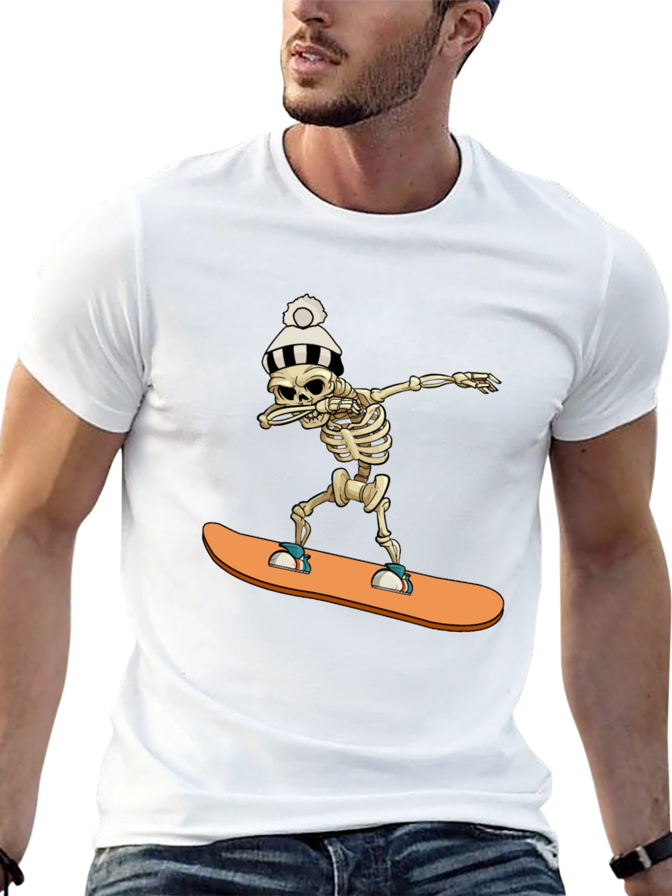 Skeleton Snowboard Dab T-Shirt