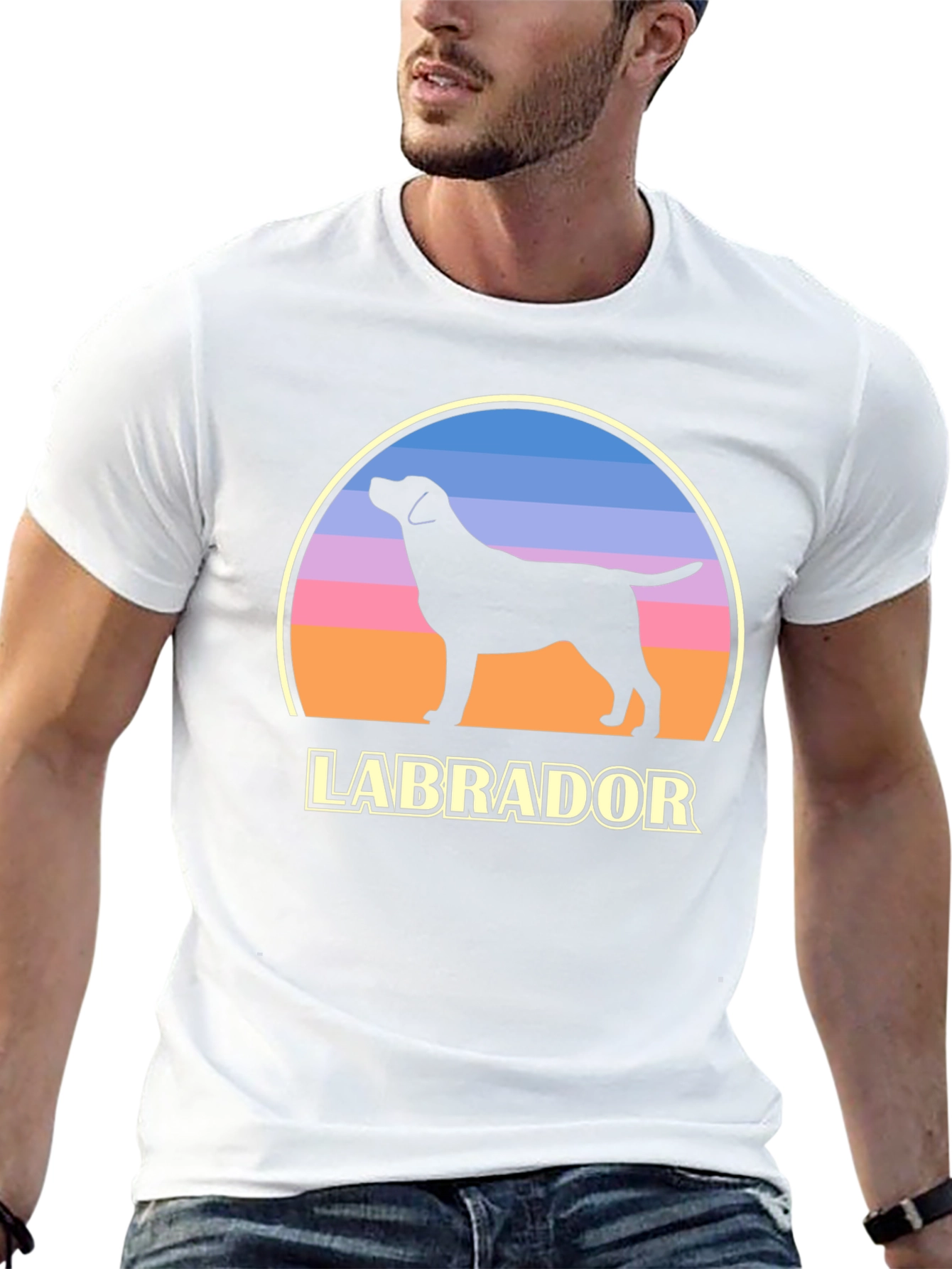 Labrador Dog Silhouette Graphic T-Shirt