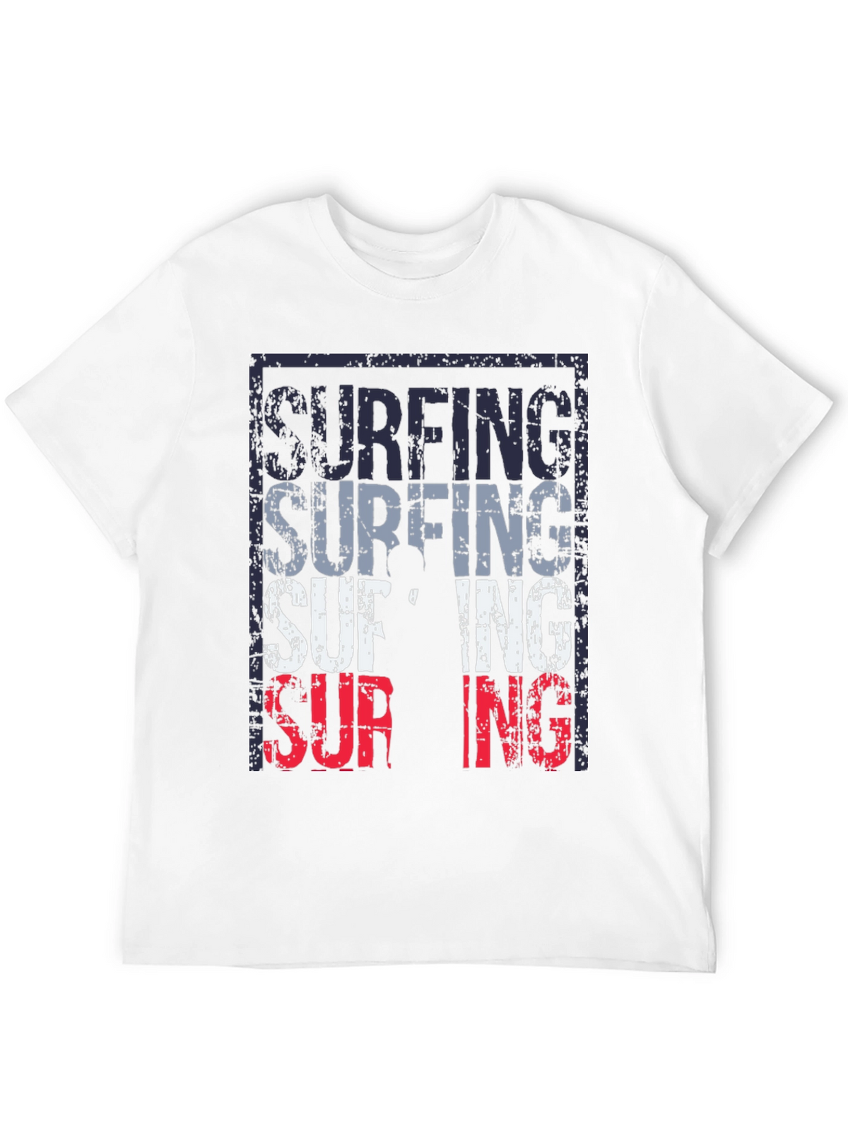 Surfing Graphic T-Shirt Black Mens Fashion Tee