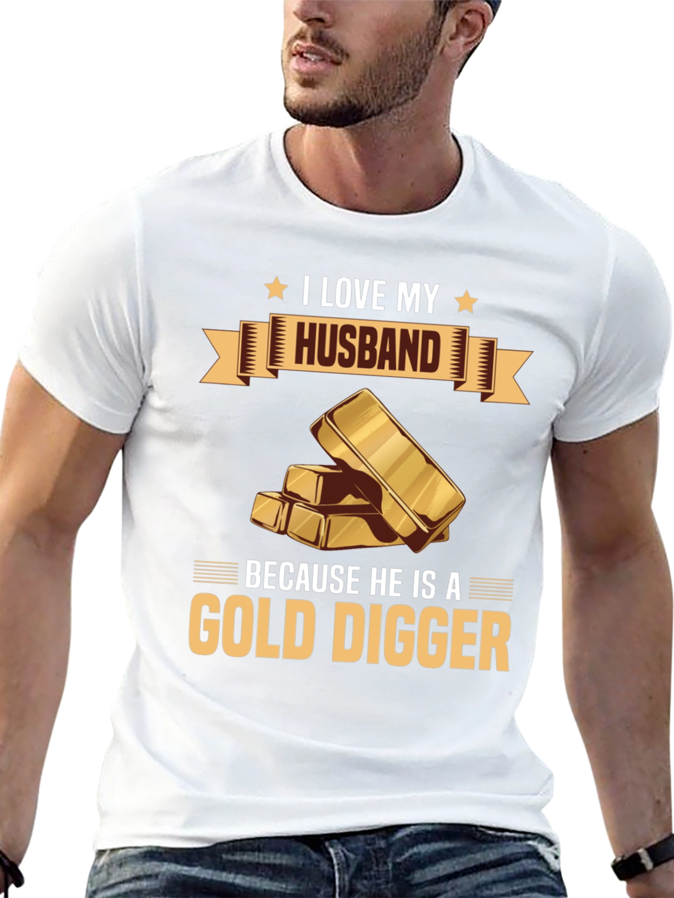 I Love My Husband Gold Digger Graphic T-Shirt
