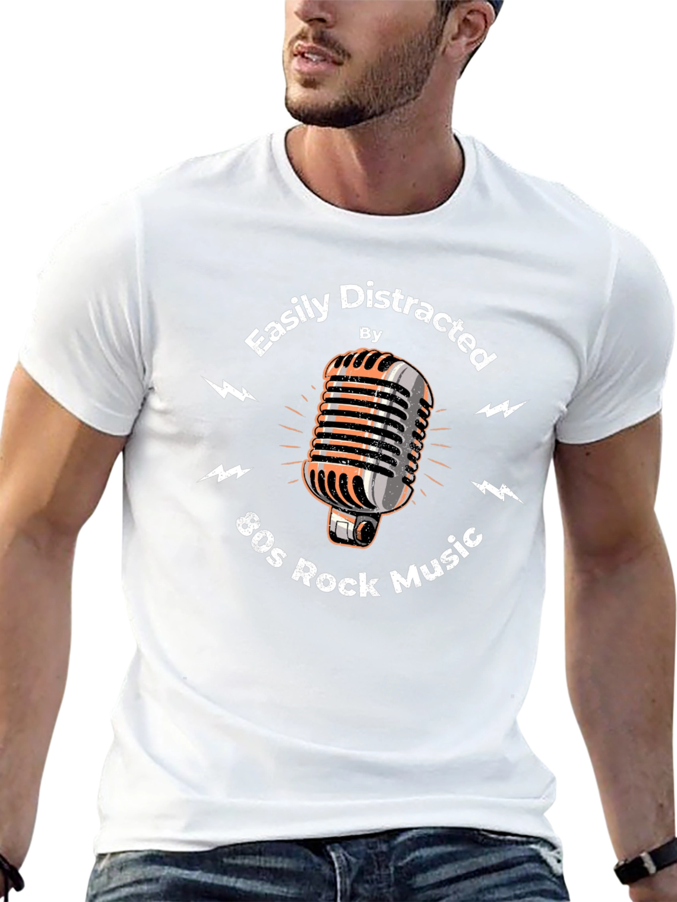 80s Rock Music T-Shirt - Easily Distracted Graphic Tee