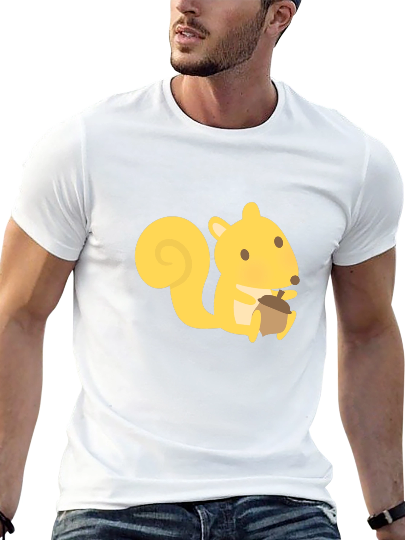 Squirrel Graphic Tee - Black Crew Neck T-Shirt