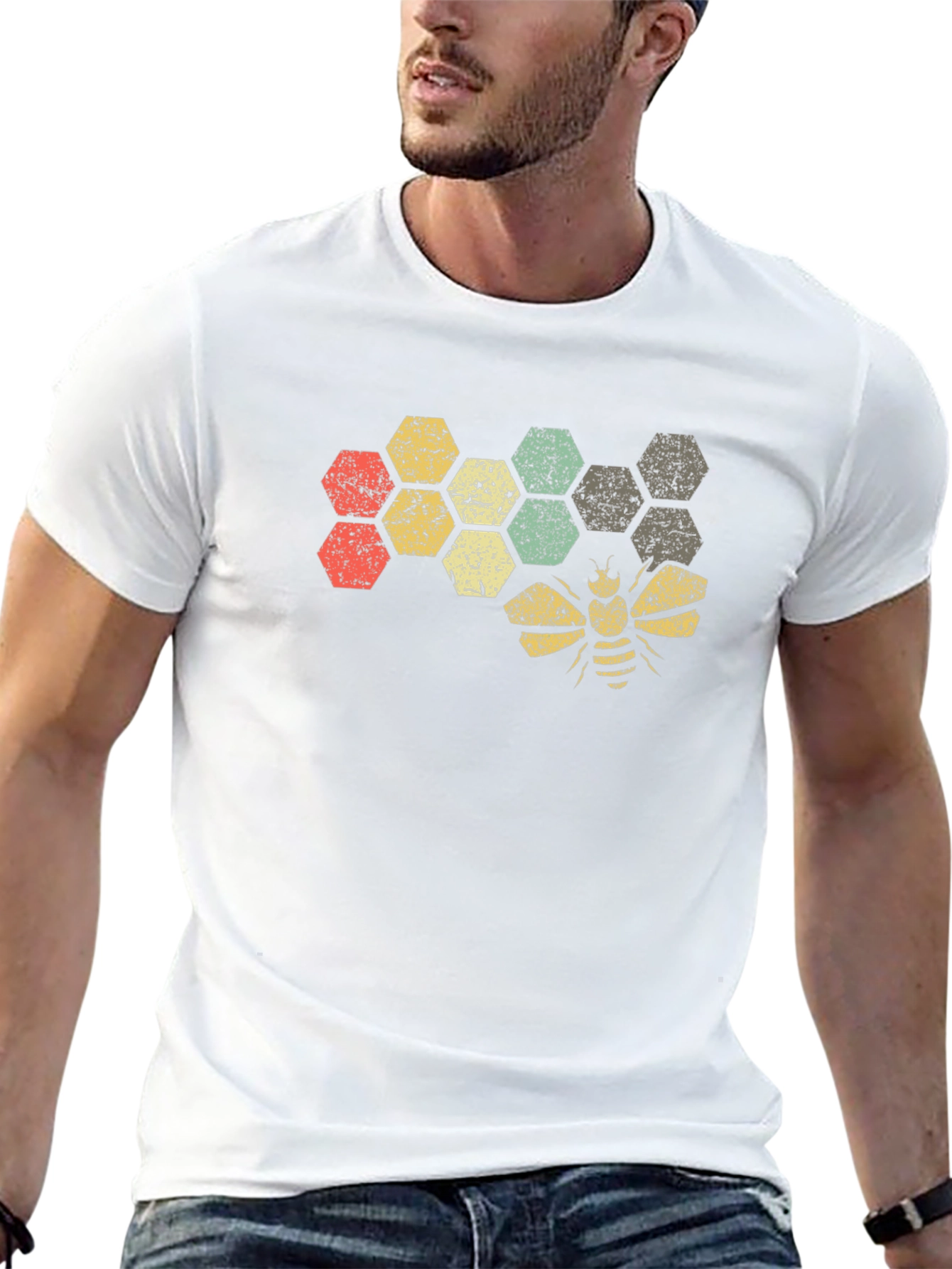 Honeycomb Bee Graphic T-Shirt