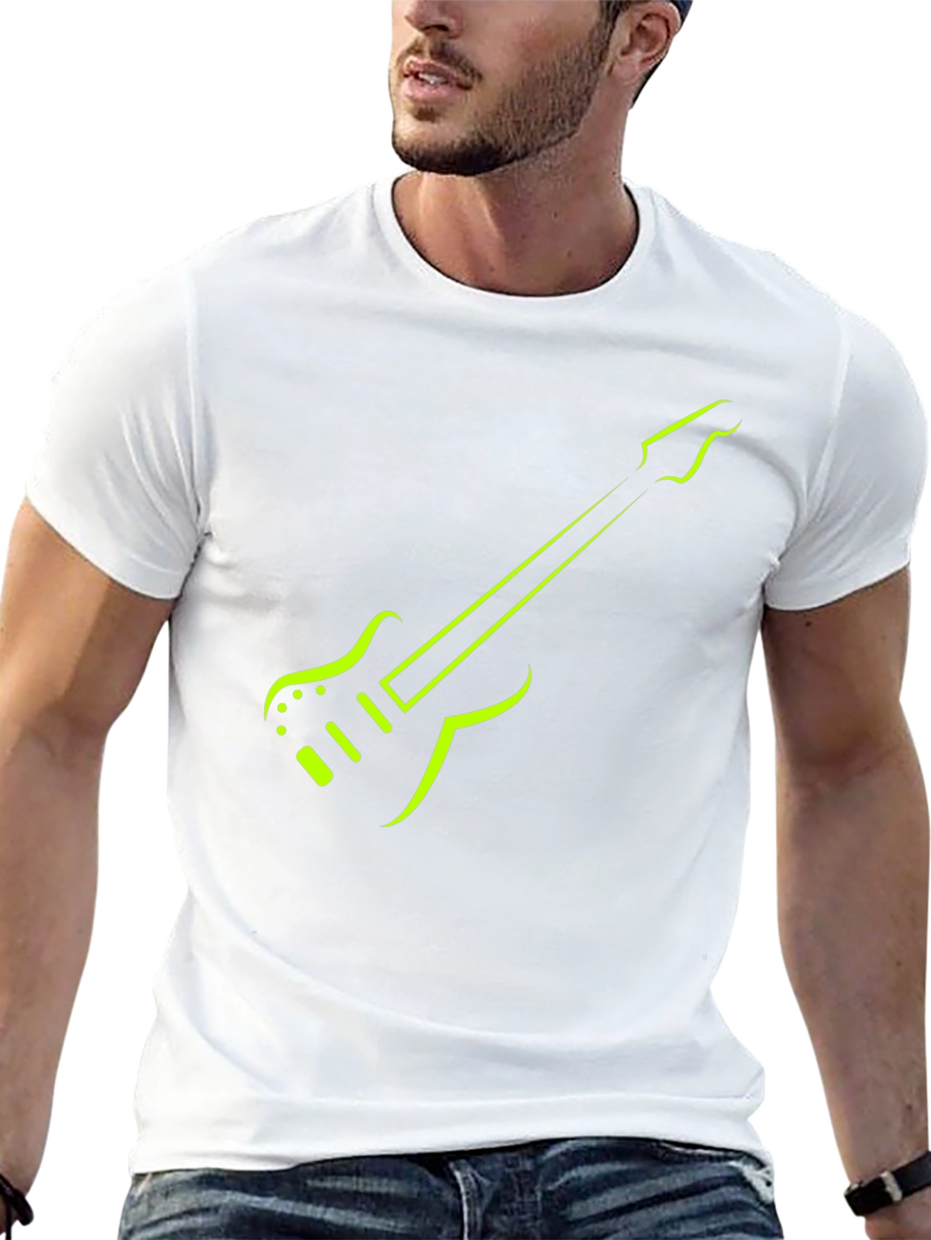 Electric Guitar Graphic Tee - Trendy Musician Shirt