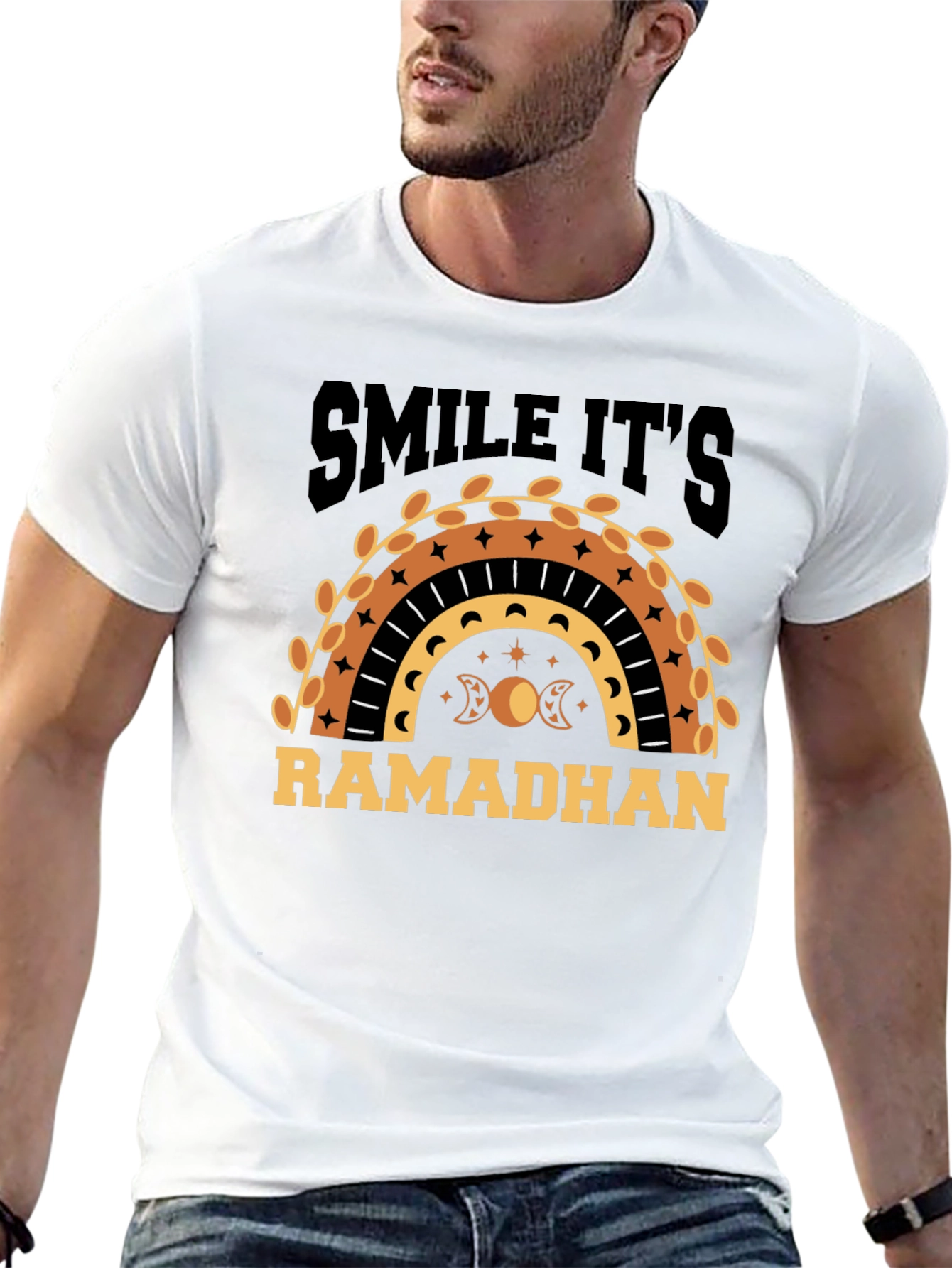 Ramadhan Smile T-Shirt - Crescent Moon & Stars Tee
