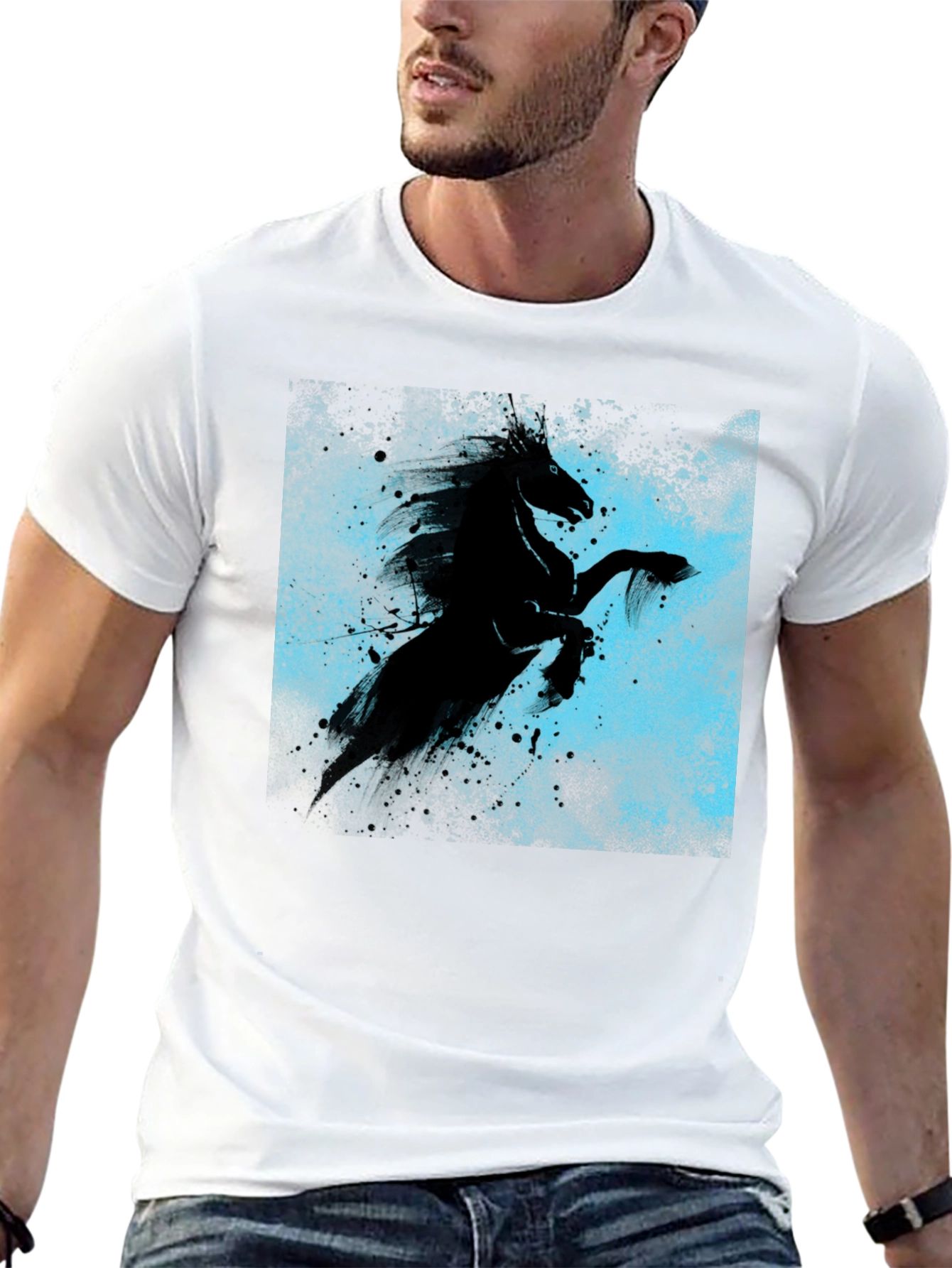 Black Horse Graphic Tee - Unique Style