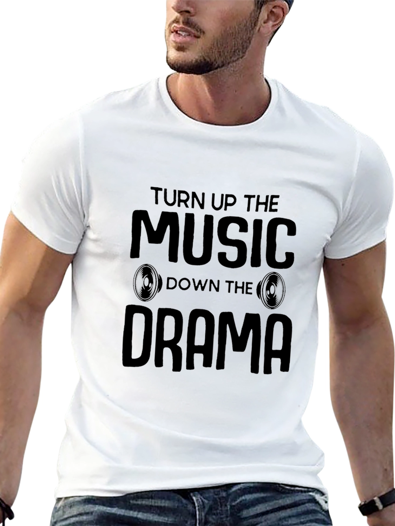 Turn Up Music Down Drama Graphic T-Shirt