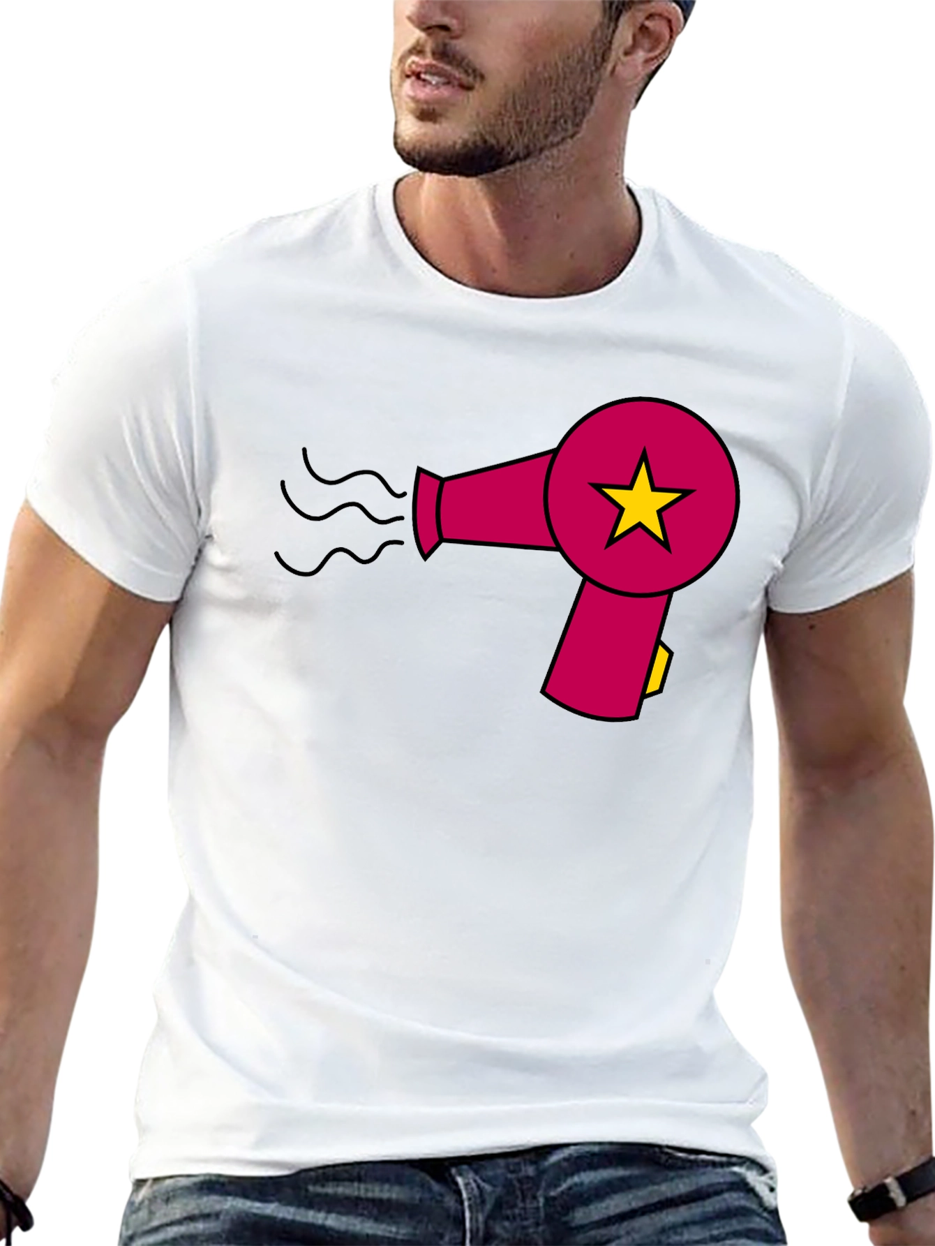 Hair Dryer Star Graphic T-Shirt