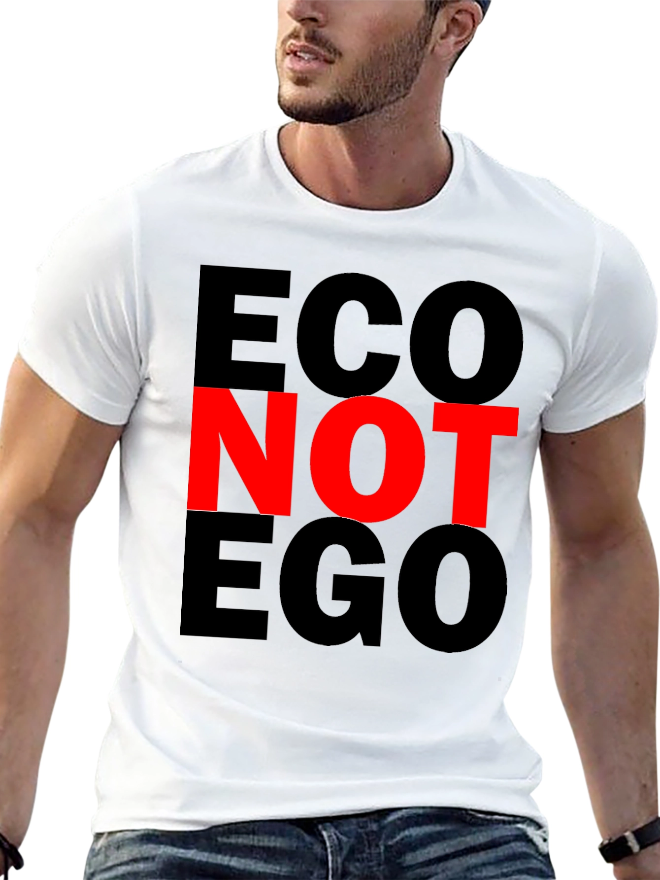 Eco Not Ego Graphic Tee - Black