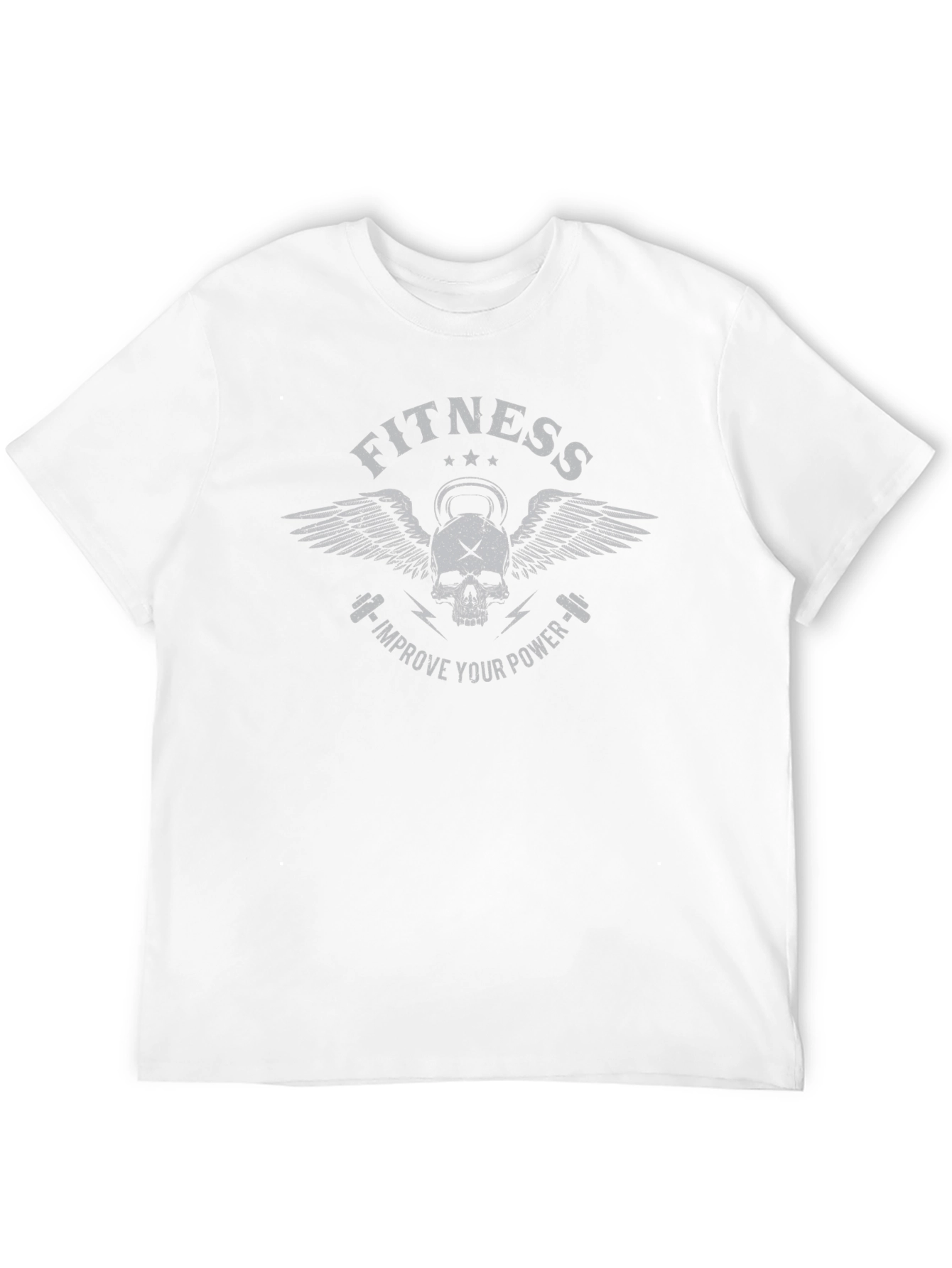 Fitness Skull Wings T-Shirt - Improve Your Power