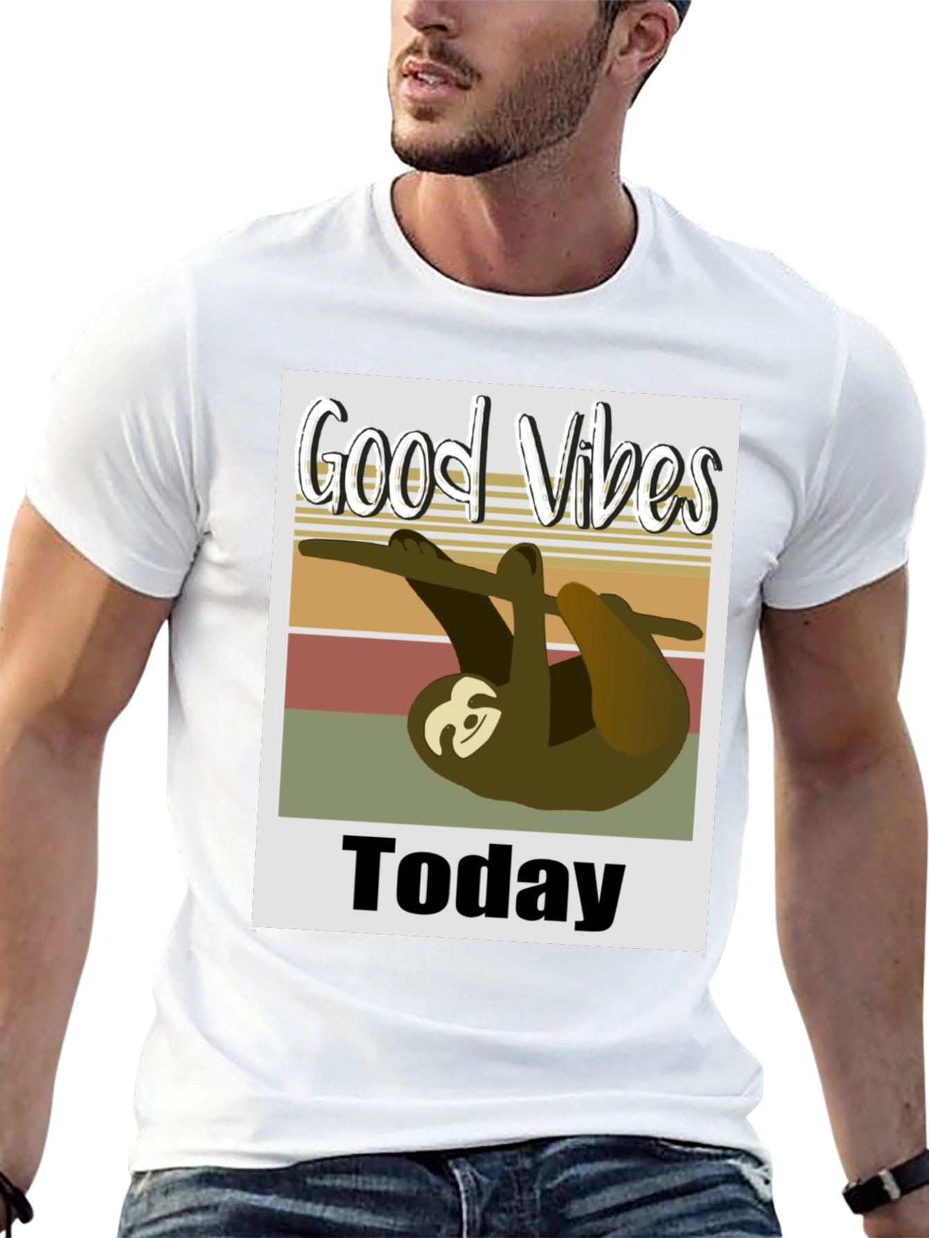 Good Vibes Today Sloth Graphic T-Shirt