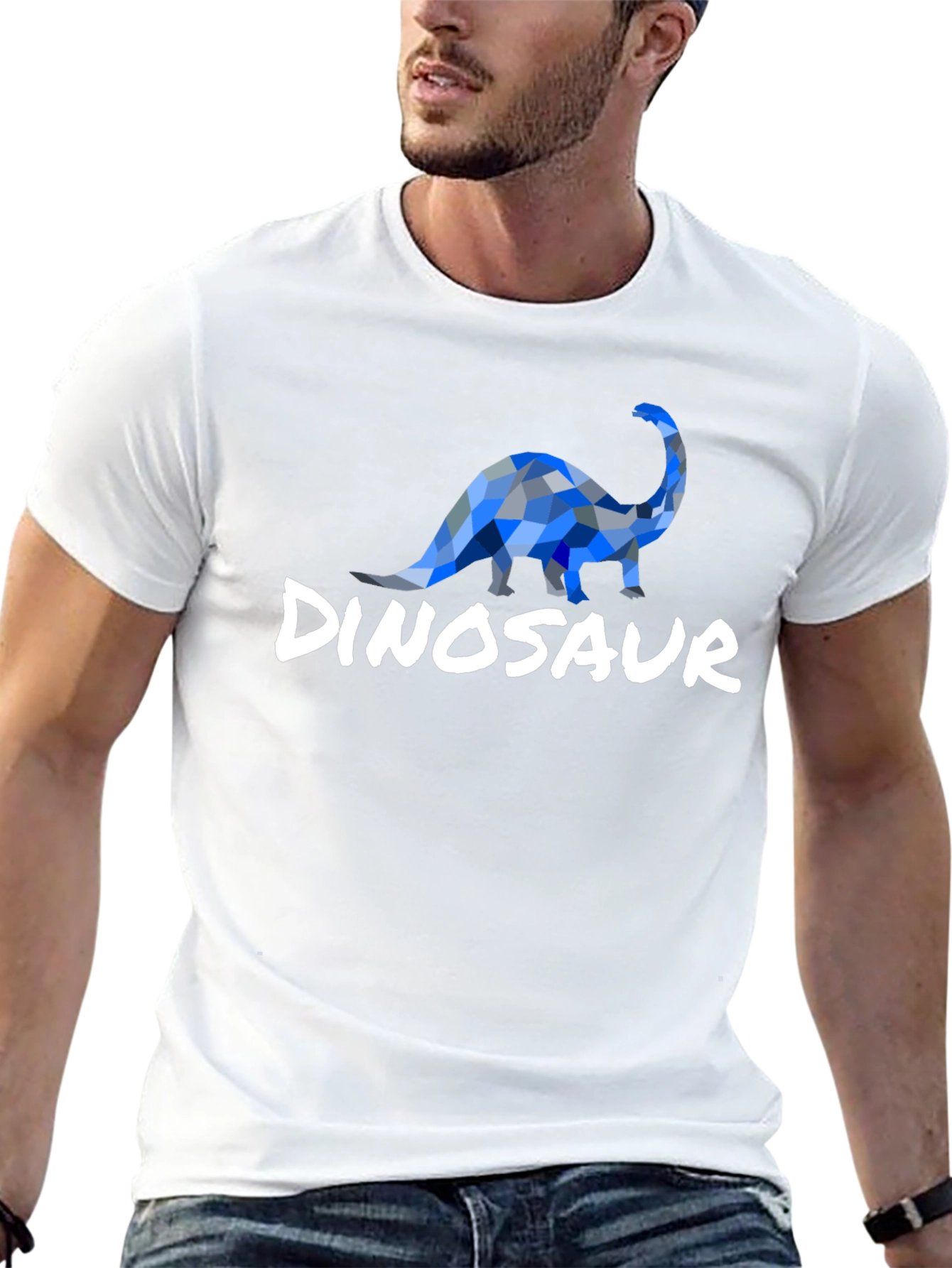Dinosaur Graphic Tee - Geometric Dino Design