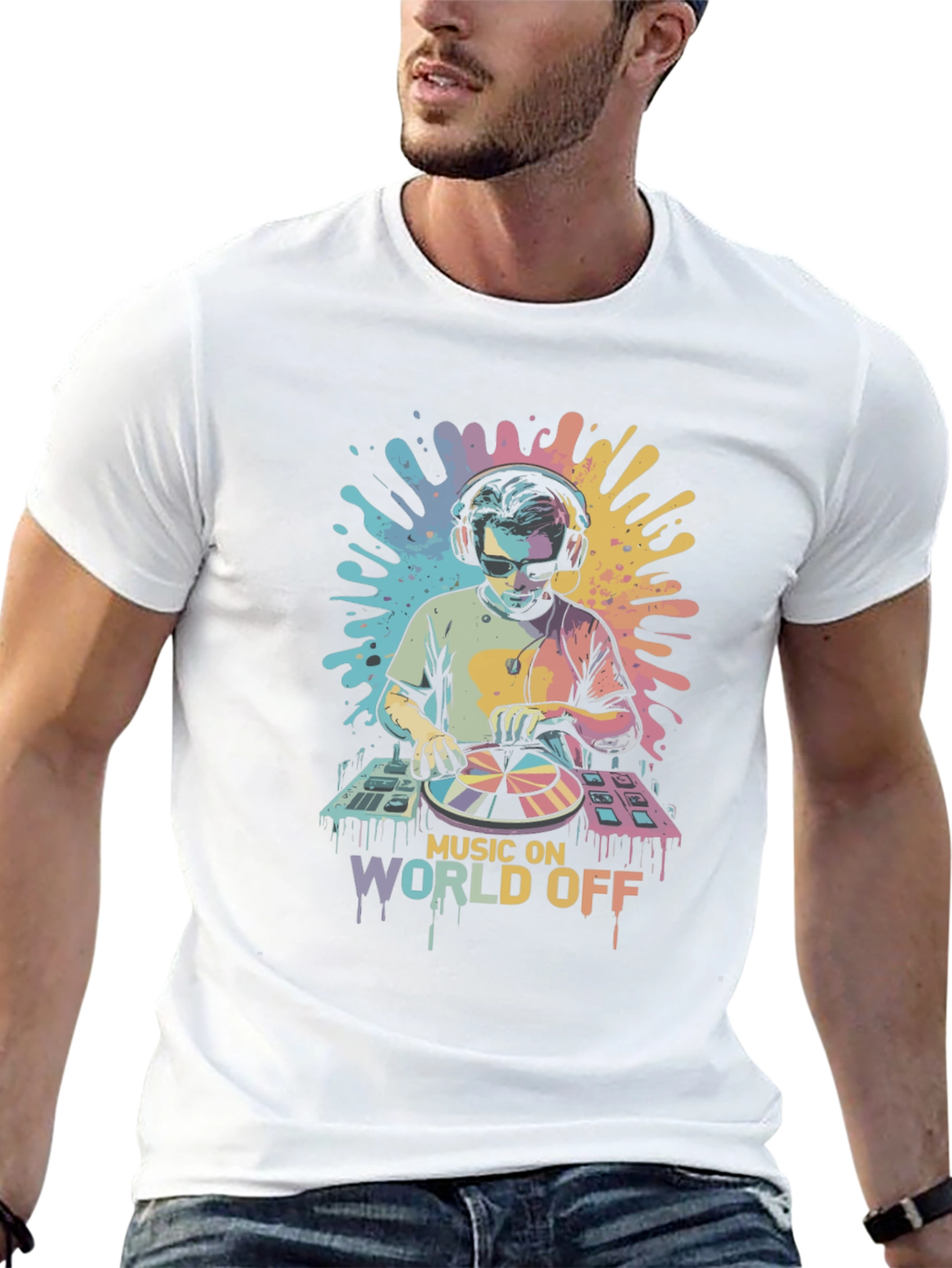 Music On World Off DJ Graphic Tee