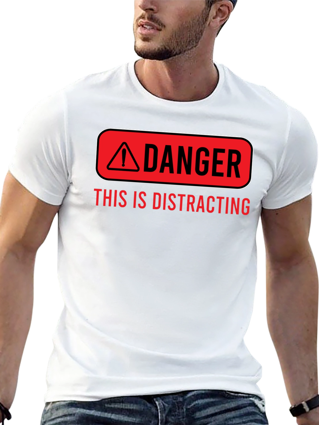 Danger Distracting Mens Graphic T-Shirt