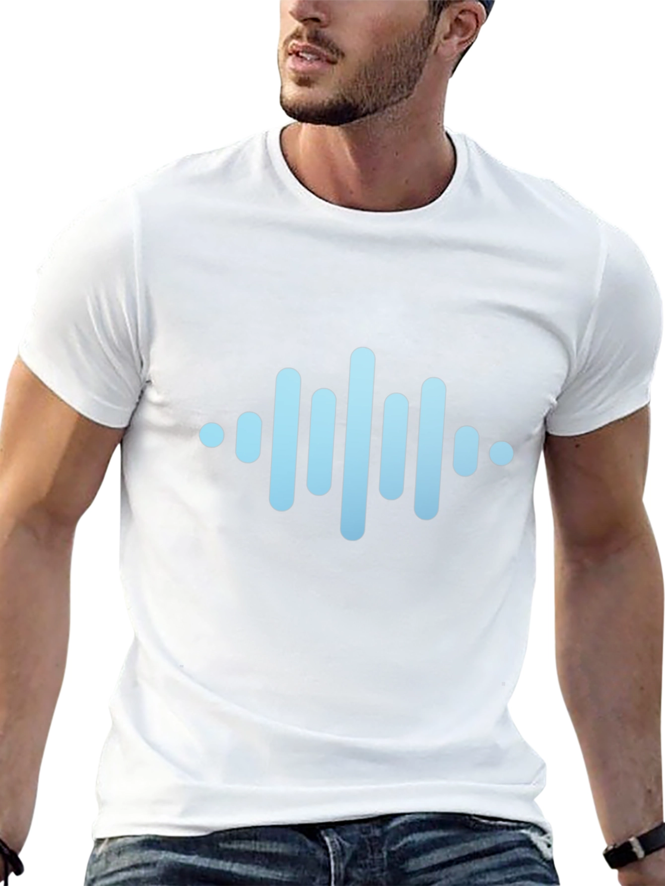 Modern Soundwave Graphic Black T-Shirt