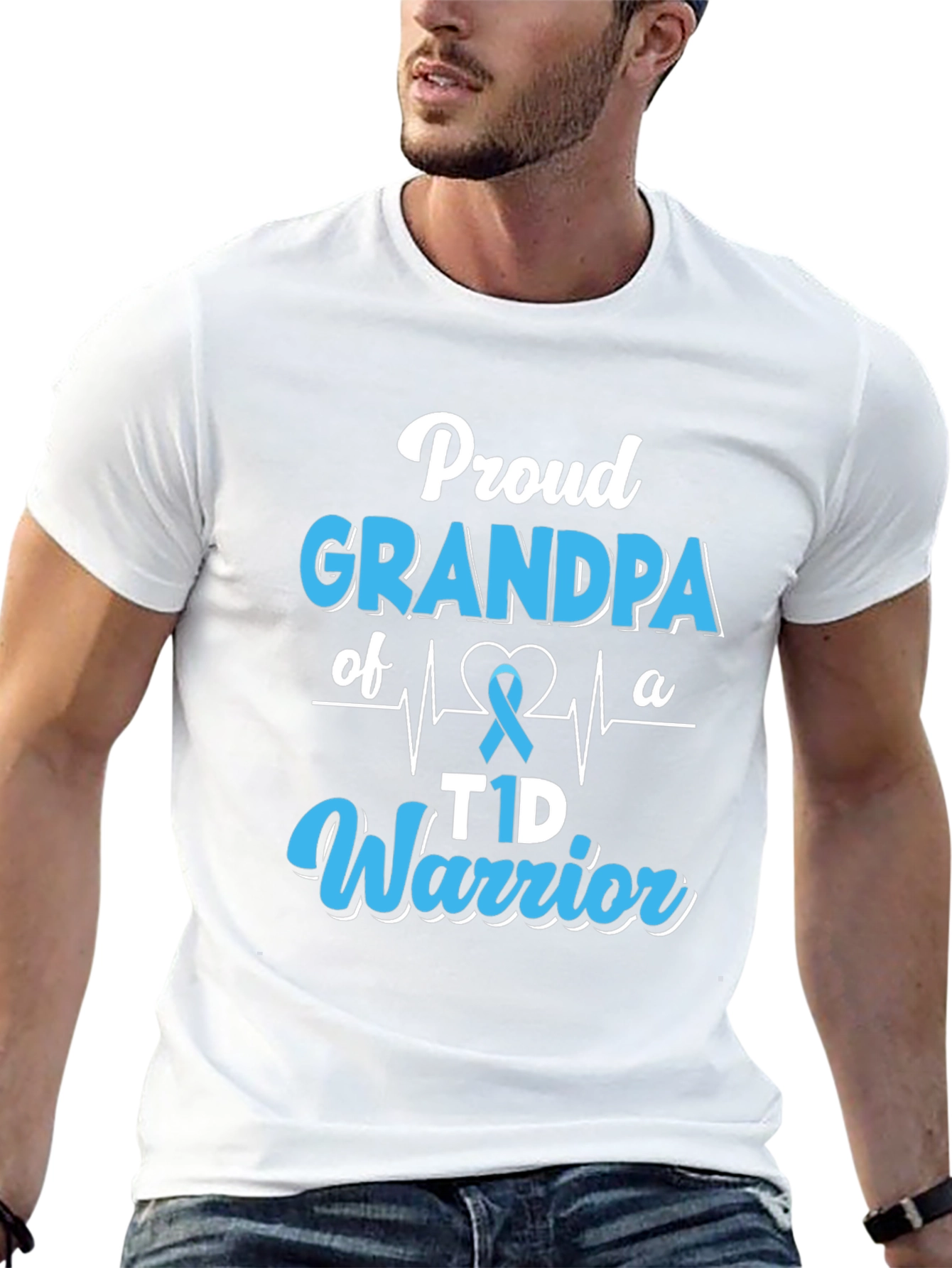 Proud Grandpa T1D Warrior Graphic Tee