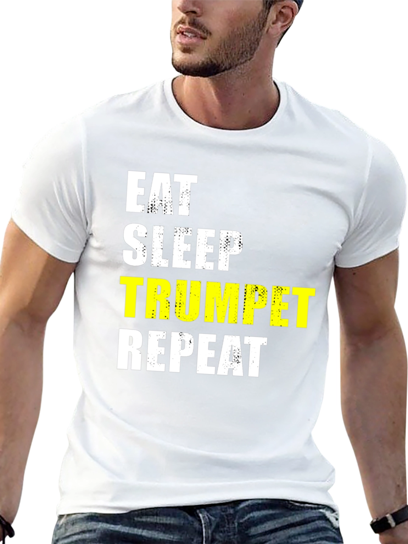 Eat Sleep Trumpet Repeat Black T-Shirt