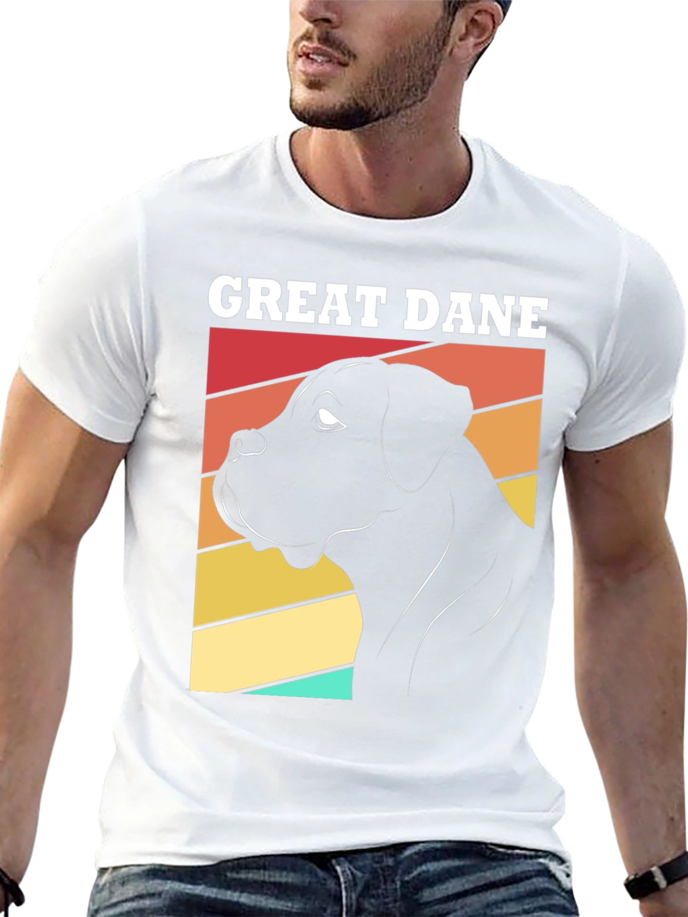 Great Dane Dog Graphic T-Shirt Retro Design
