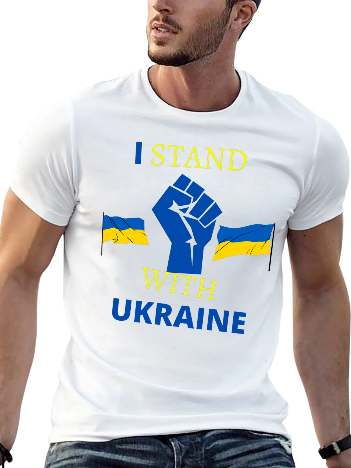 I Stand With Ukraine Black Graphic Tee