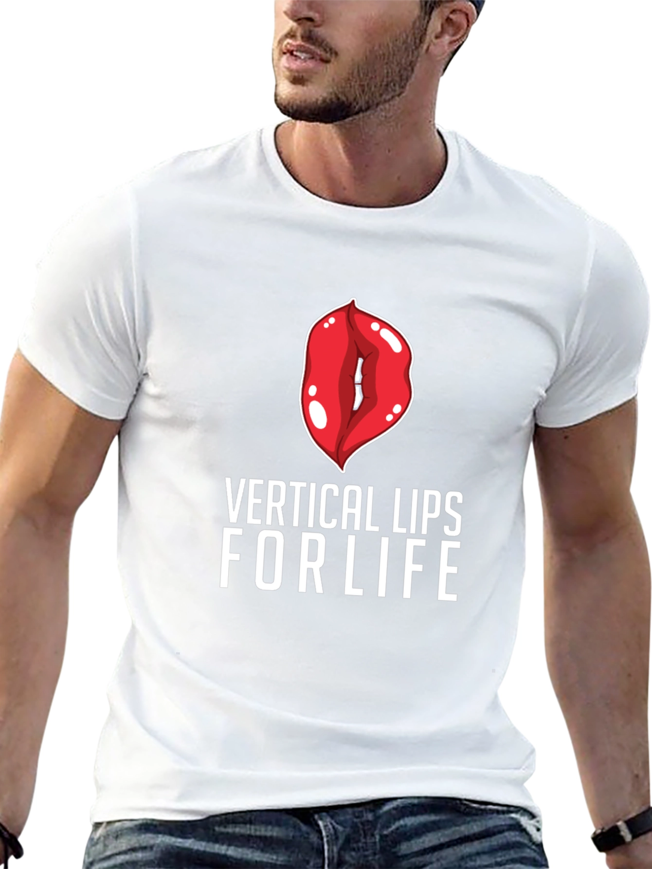 Vertical Lips For Life Graphic Tee