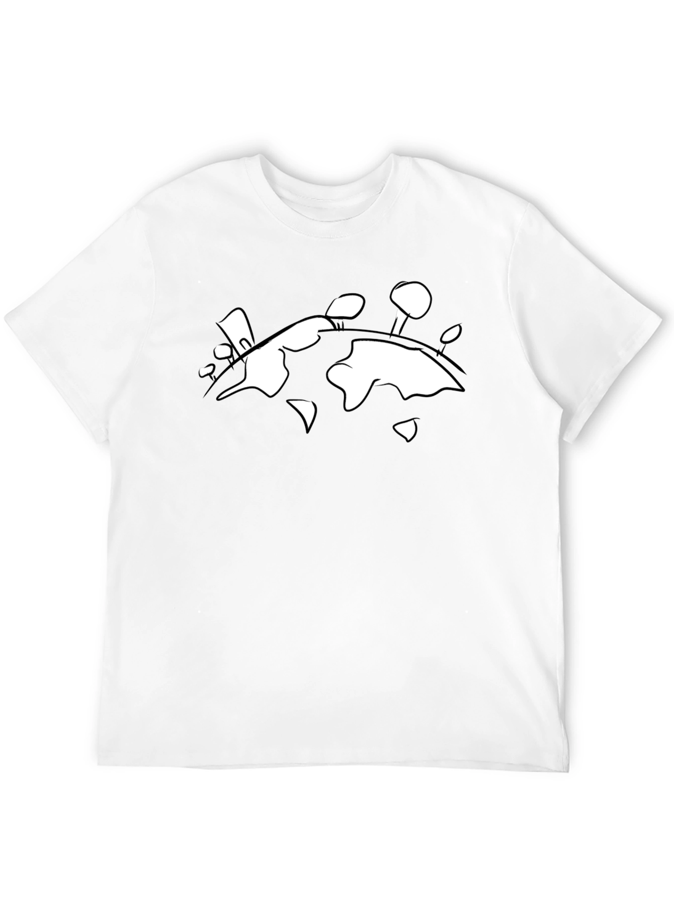 Abstract Earth T-Shirt - Black Cotton Graphic Tee