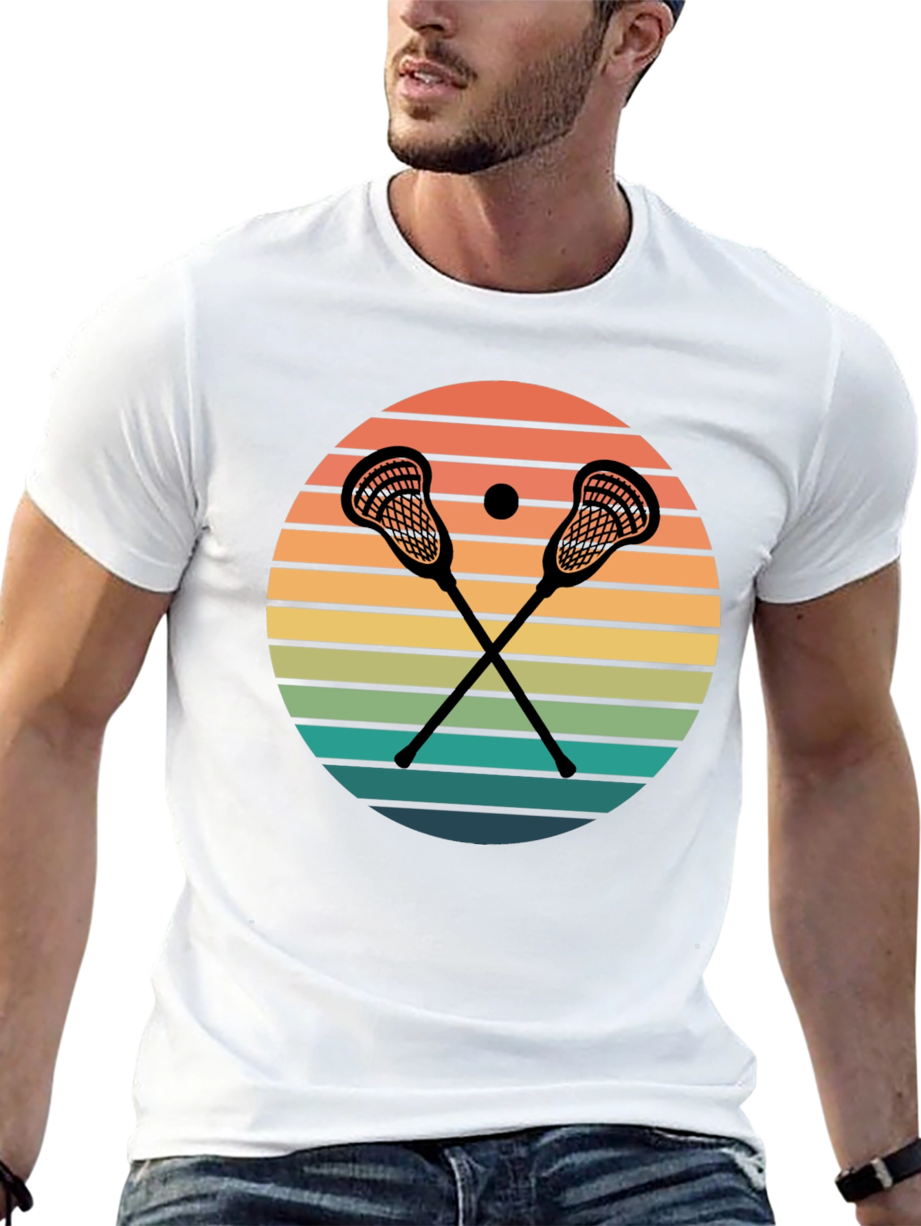 Lacrosse Sunset Graphic T-Shirt