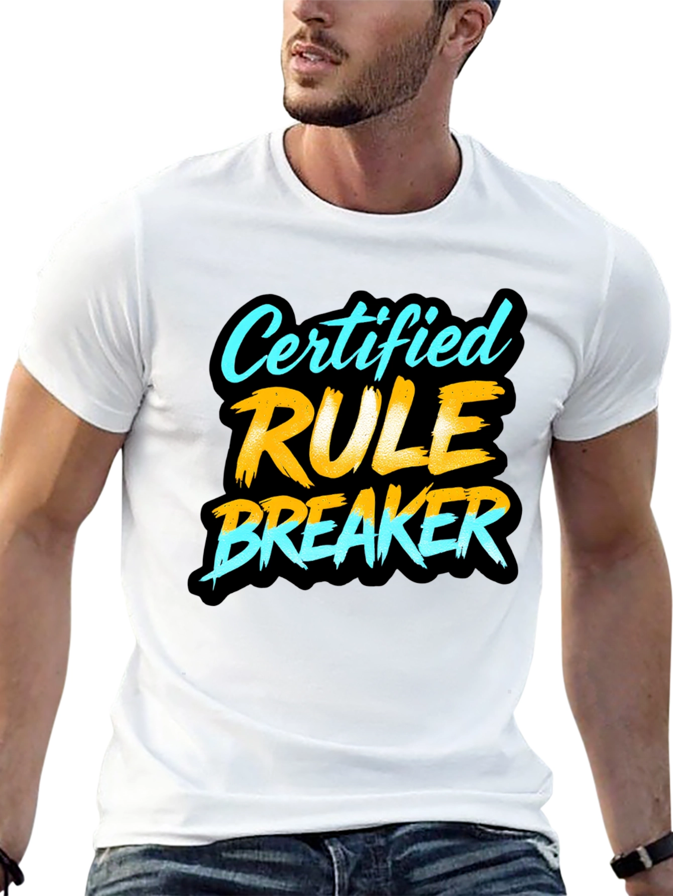 Certified Rule Breaker Graphic Tee - Black