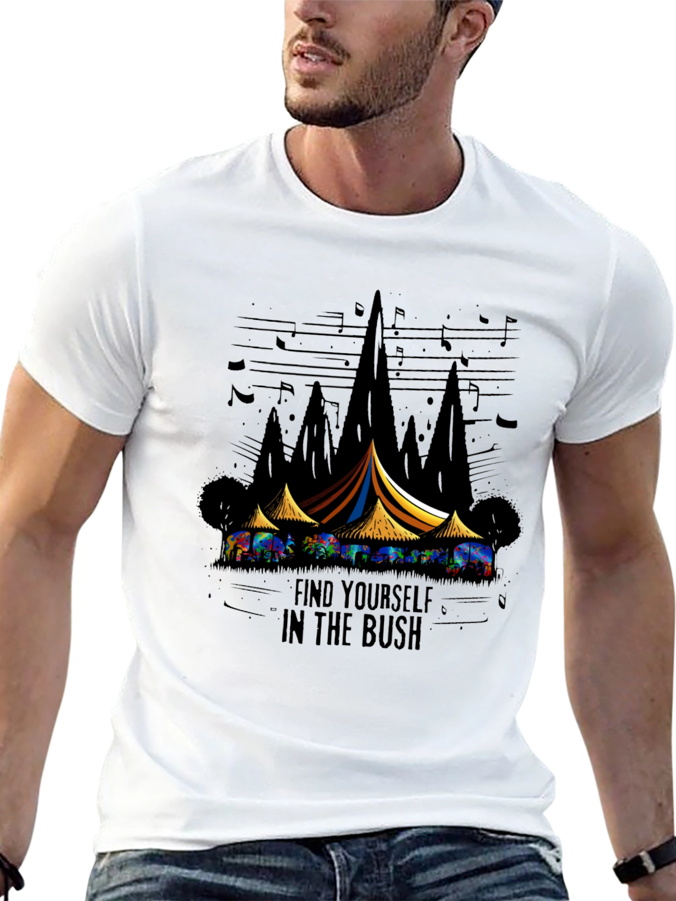 Find Yourself in the Bush Black T-Shirt