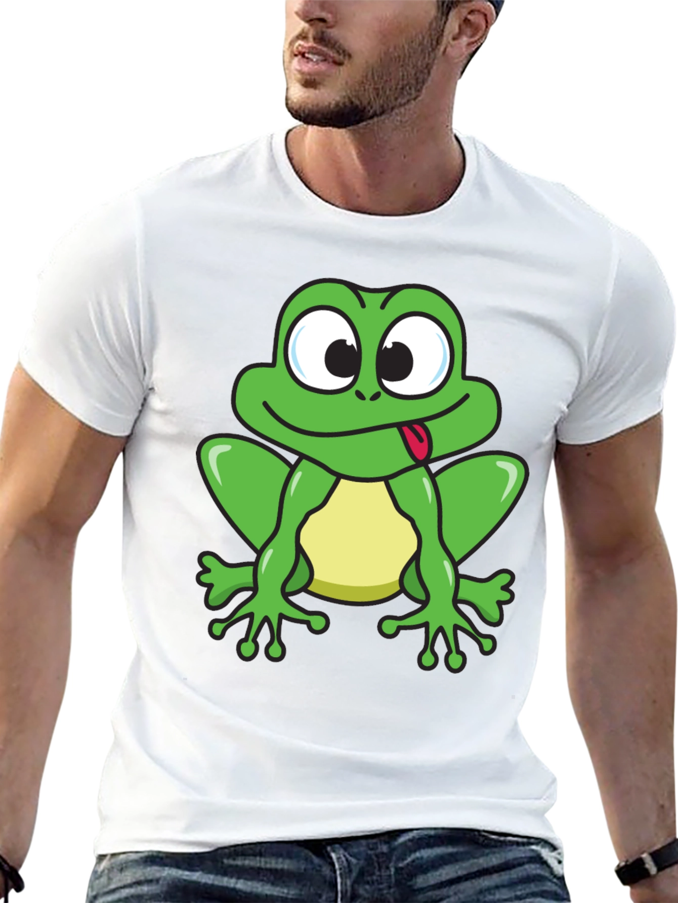 Funny Frog Tongue Out T-Shirt Mens Novelty Tee