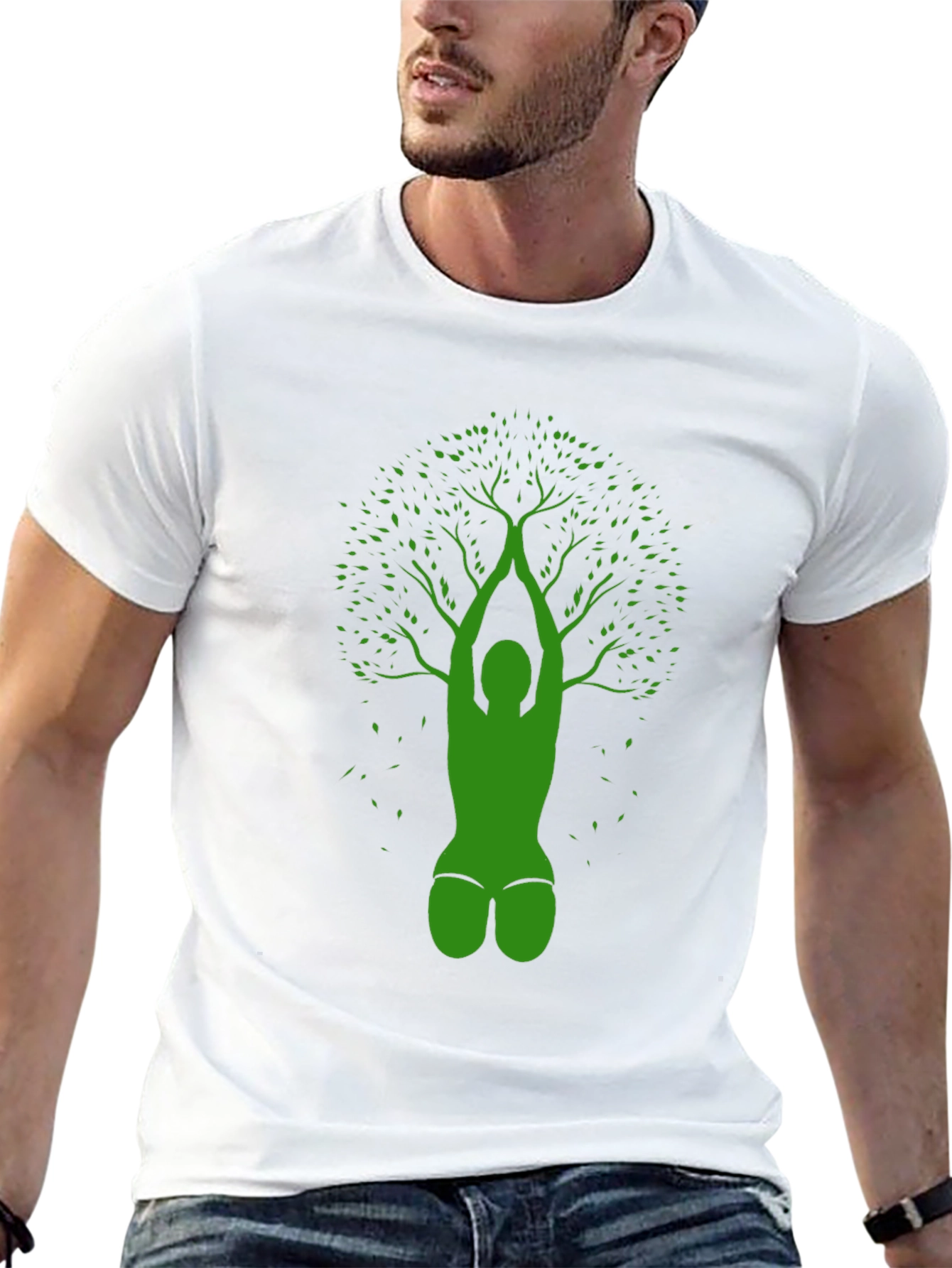 Yoga Tree Black T-Shirt - Nature Inspired Design