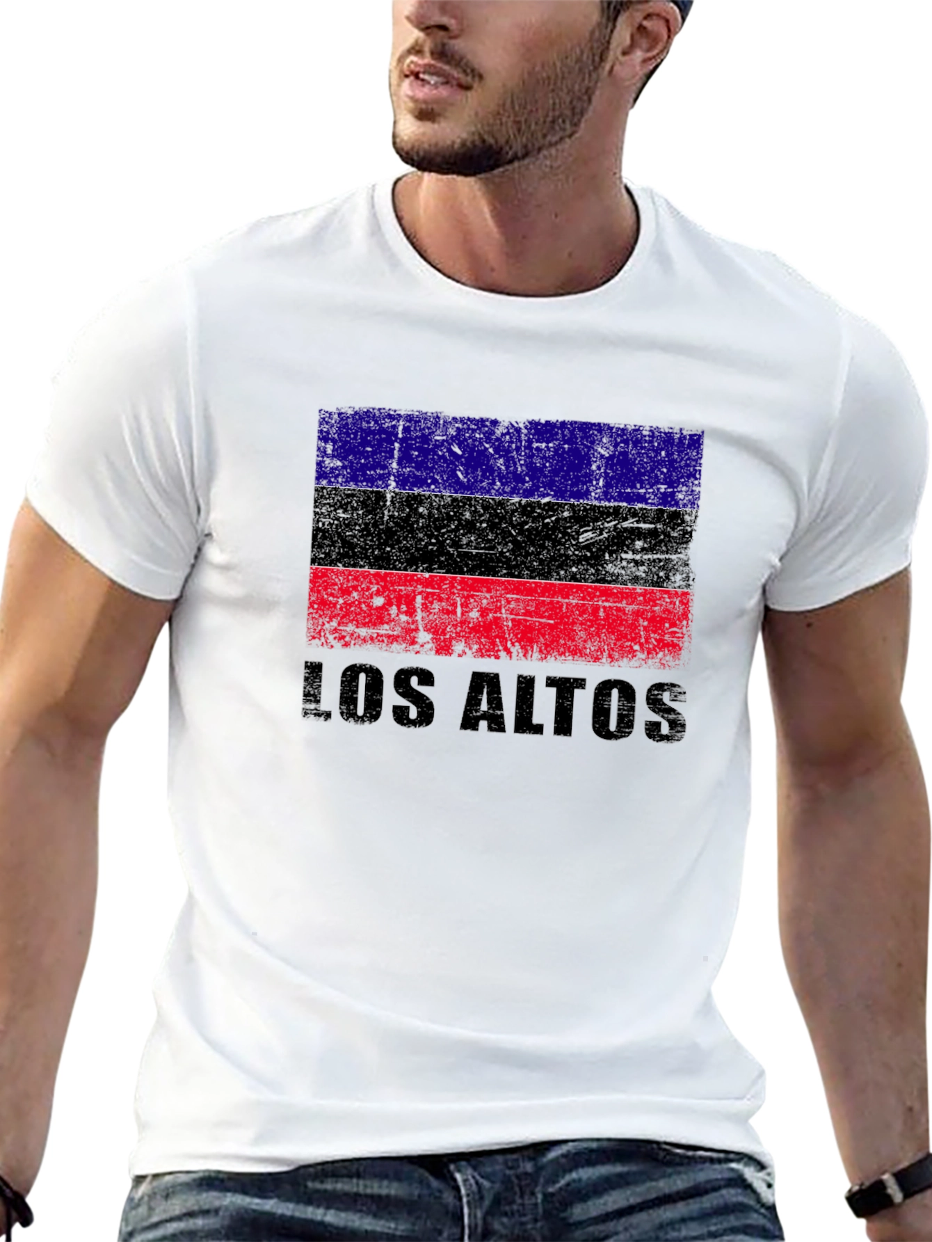 Los Altos Flag Graphic Black T-Shirt