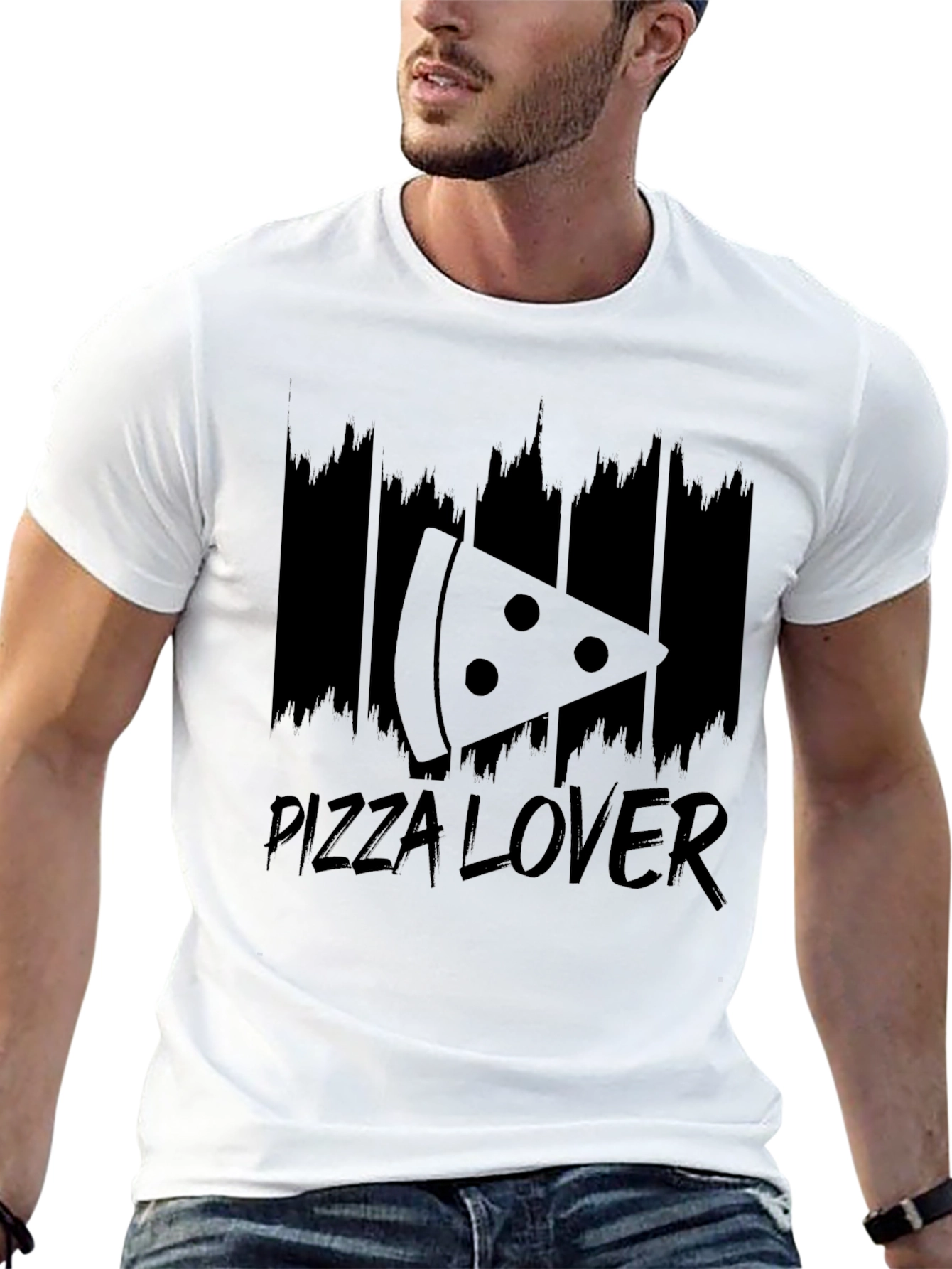 Pizza Lover Graphic Tee - Black Cotton T-Shirt