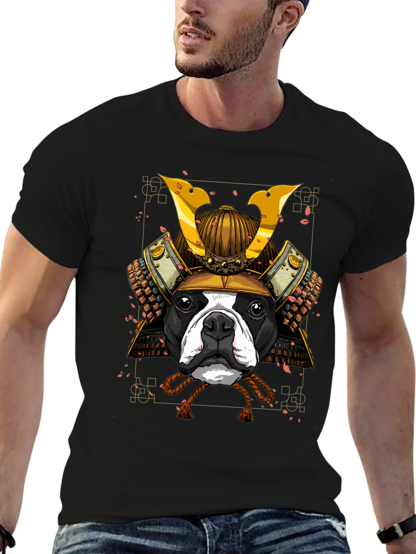 Samurai Dog T-Shirt - Black Graphic Tee