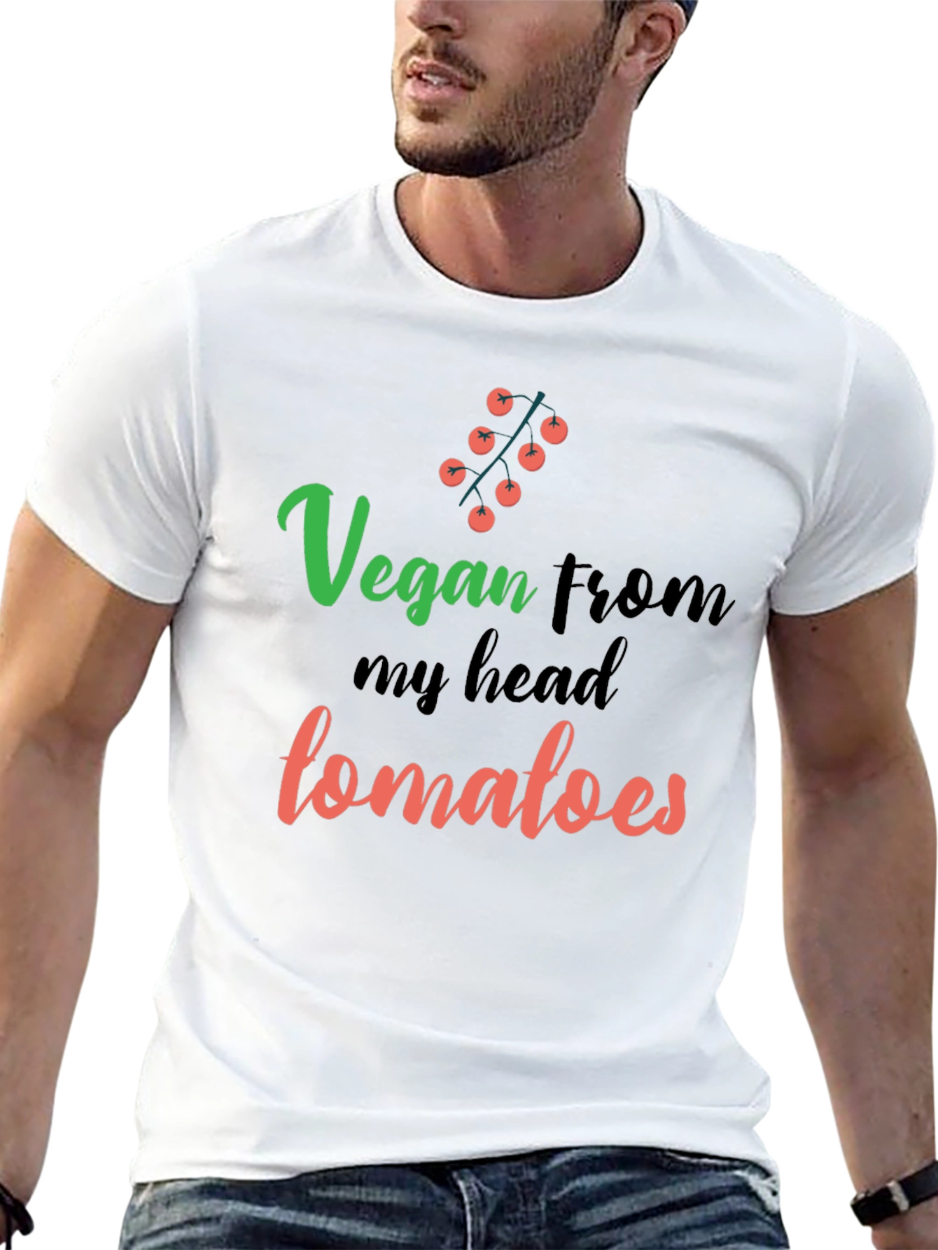 Vegan From My Head Tomatoes Funny T-Shirt