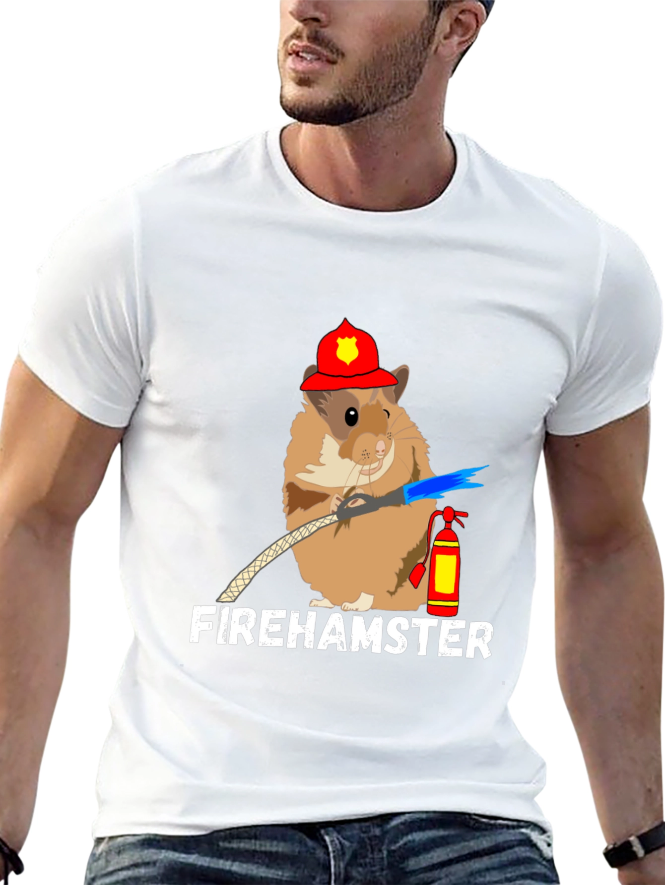 Fire Hamster T-Shirt - Cute Firefighter Design