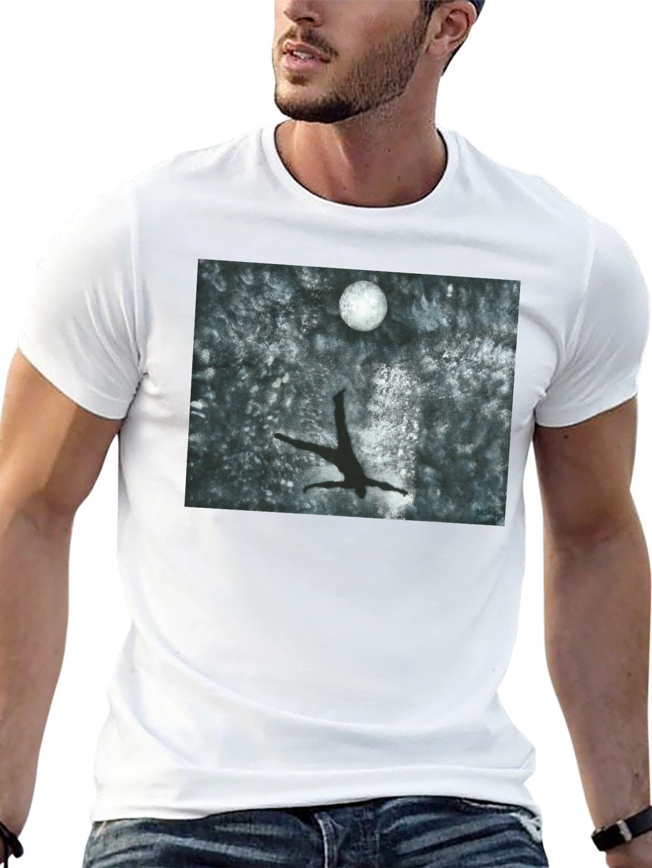 Moonlit Dive T-Shirt - Artistic Graphic Tee